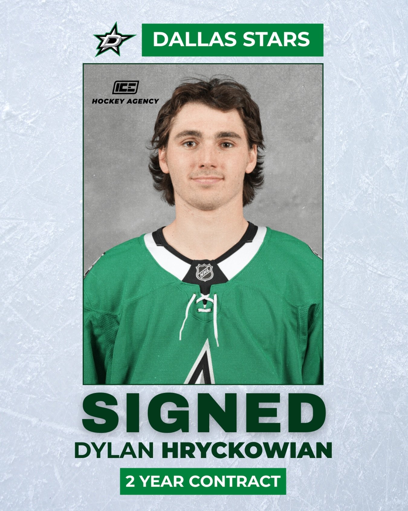 Congrats to Dylan Hryckowian (@dylan.hryckowian) on signing a 2-year contract with the Dallas Stars! @dallasstars