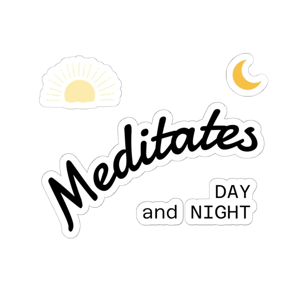 Meditates Day and Night sun and moon sticker set - photo 4