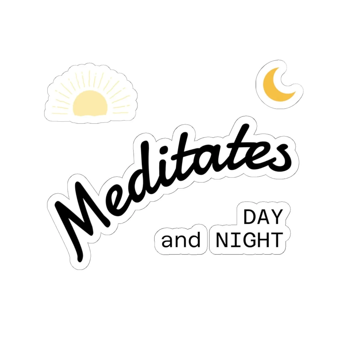 Meditates Day and Night sun and moon sticker set - photo 7