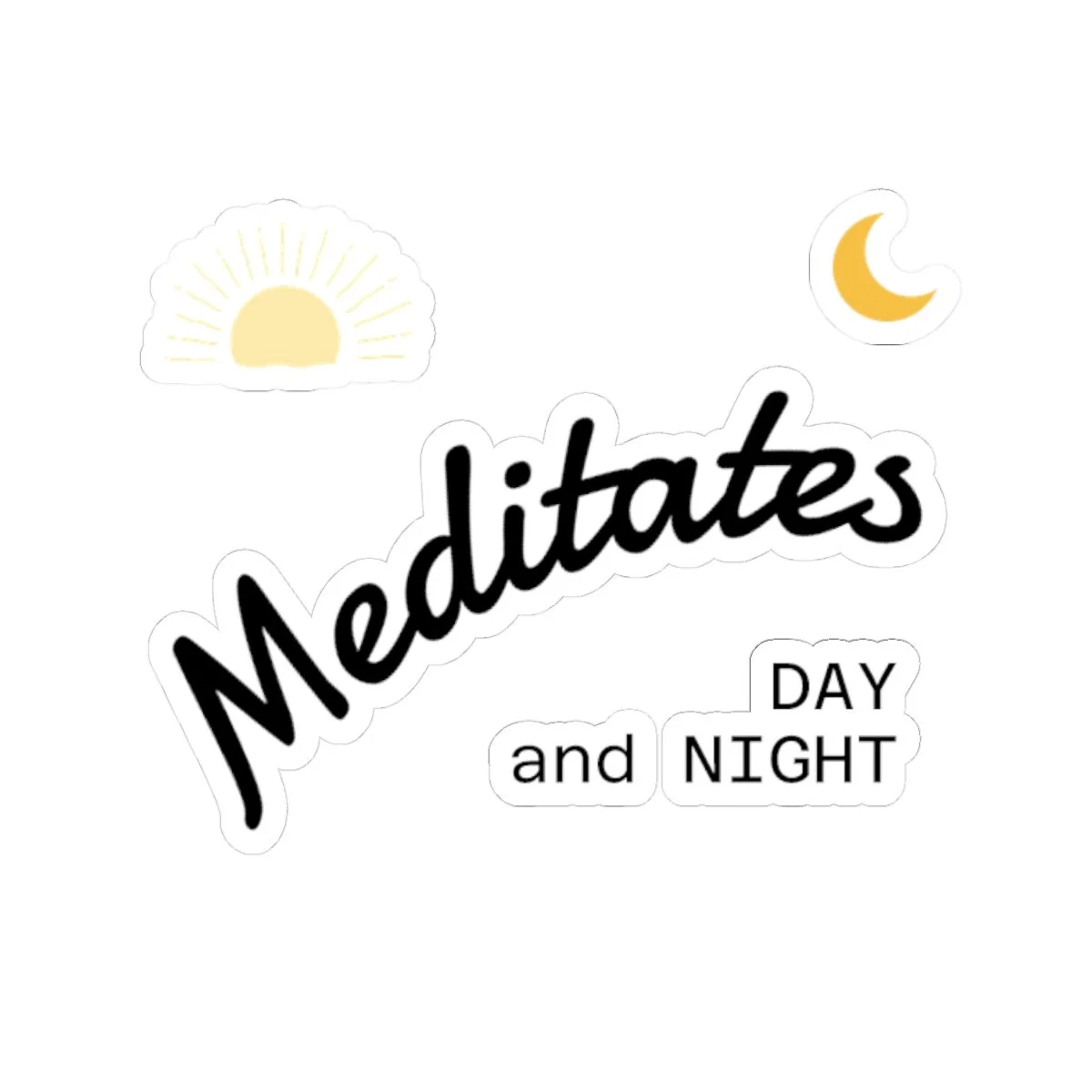 Meditates Day and Night sun and moon sticker set - photo 10
