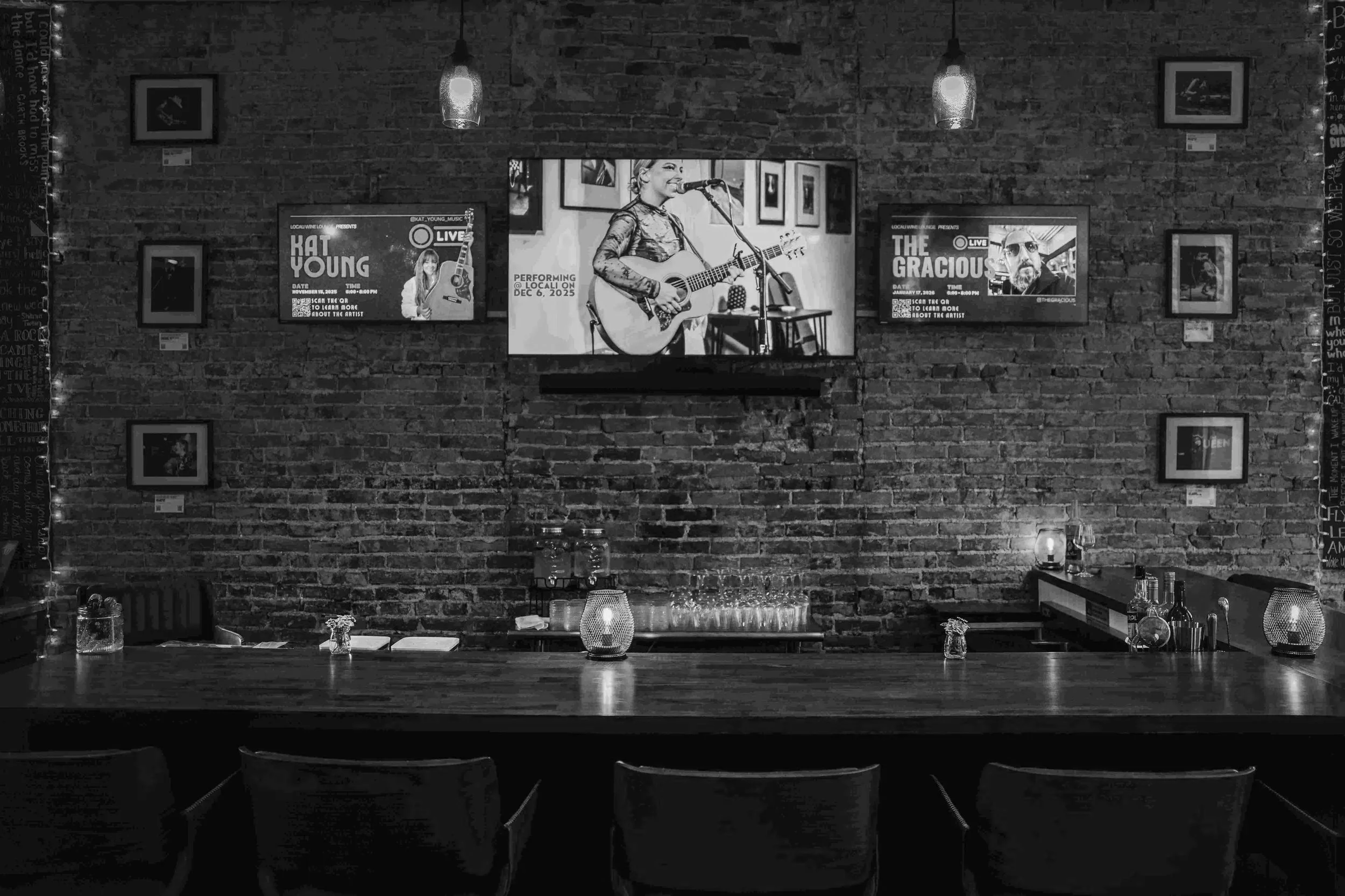 Wall of musician photos