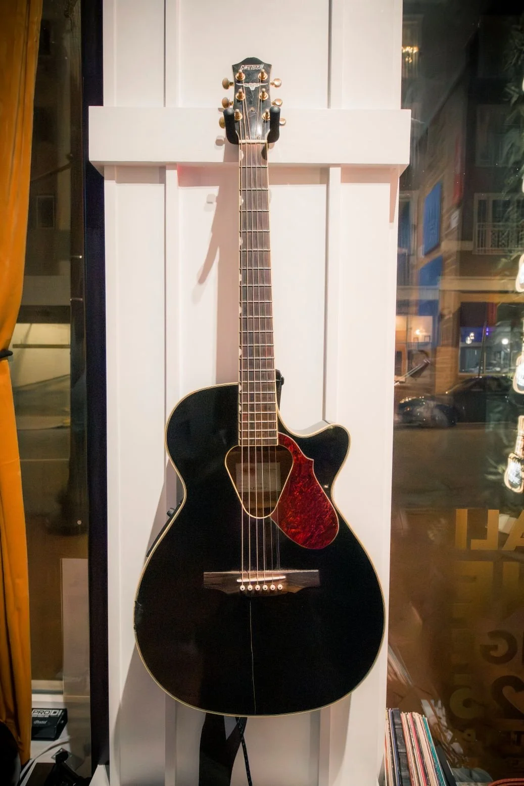 Gretsch guitar shown at LoCali after live music performance