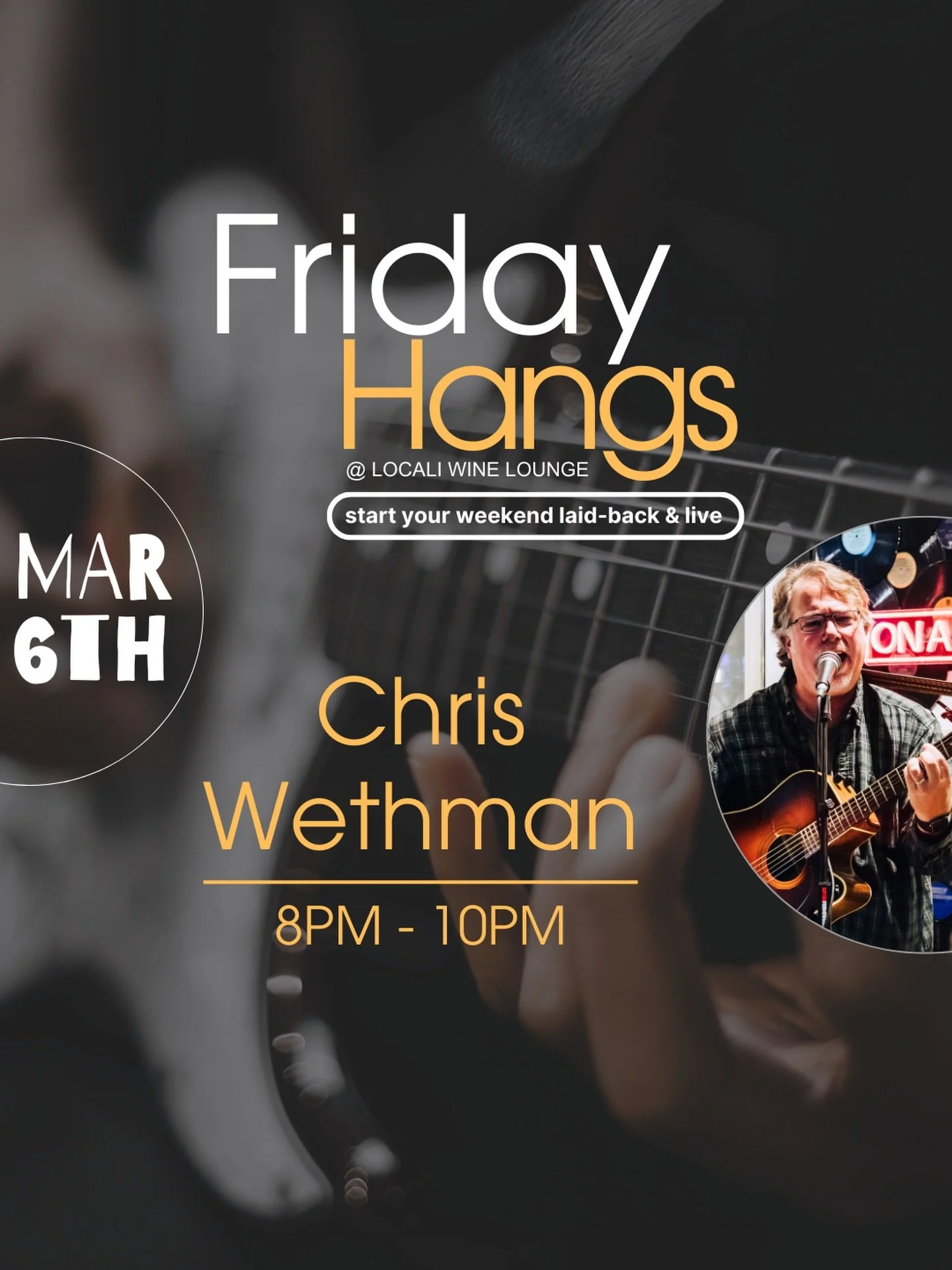 Come out to LoCali for a Friday Hang&hellip; it&rsquo;s been a long week, so transition into your weekend with us. Grab a glass of wine and enjoy intimate live acoustic sessions featuring talented local musicians in a laid-back atmosphere. This week 