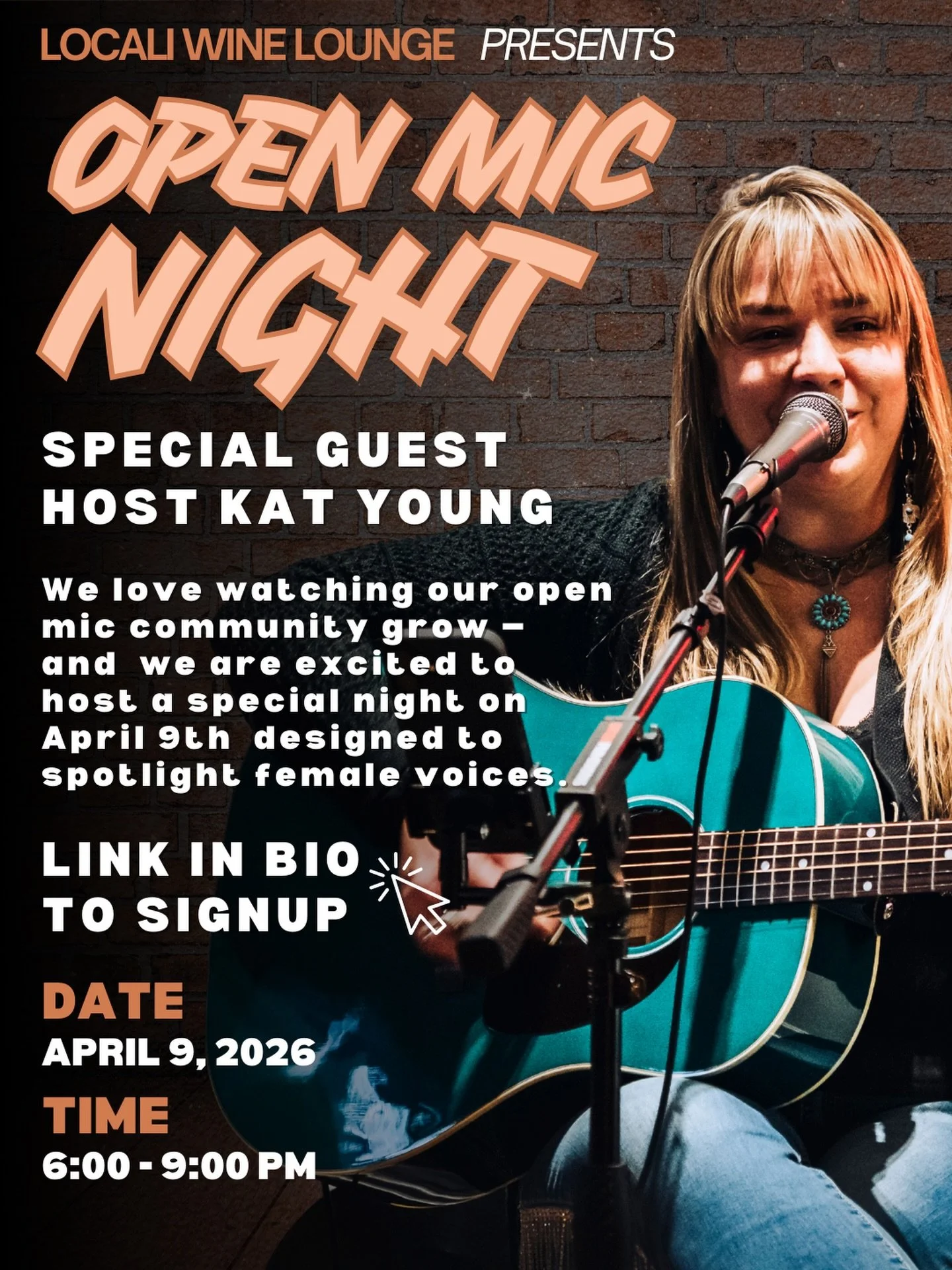 April is a special edition of our LoCali Open Mic Night with special guest host @kat_young_music. We love watching our open mic community grow &mdash; and we&rsquo;re excited to create this night in April designed to spotlight female voices. 👉 LINK 