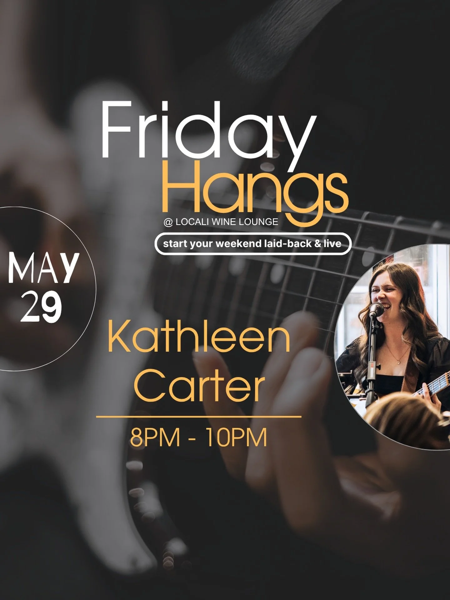 Join us TONIGHT for a Friday Hang&hellip; it&rsquo;s been a long week, so transition into your weekend with us. Sip through a wine flight, grab a glass and enjoy a live acoustic session featuring Kathleen Carter. 

Visit her @kathleencartermusic to l