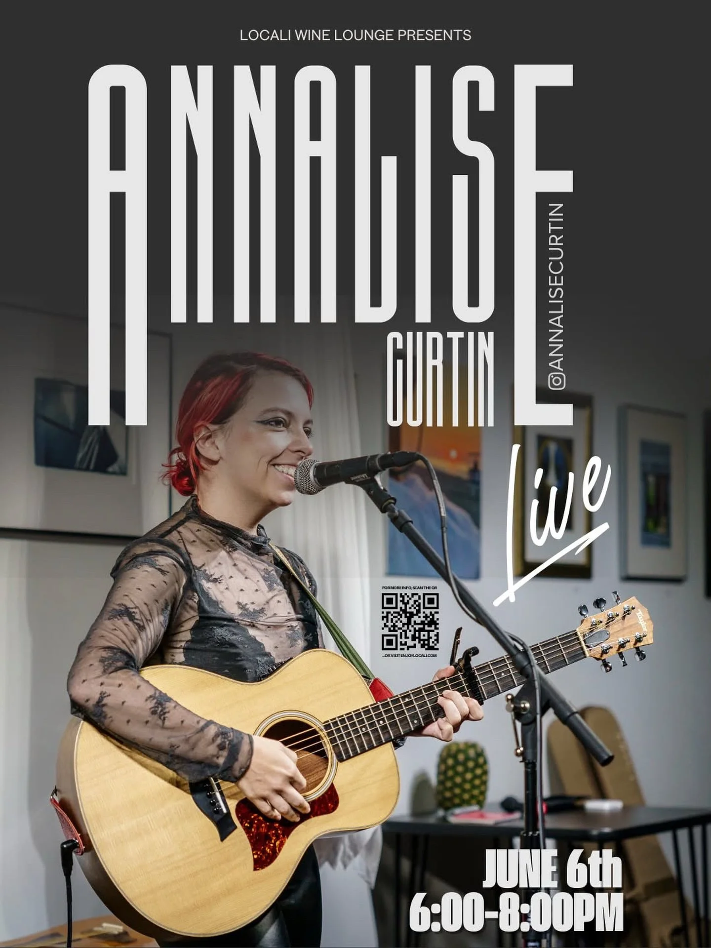 Great news West Chester, we have our good friend @annalisecurtin back in the house this week for #LoCaliLive - an evening of #OriginalMusic, #CaliforniaWine, and #GoodVibes! She&rsquo;ll be performing Saturday 6-8PM so come hang with us!! 🍷 🎶