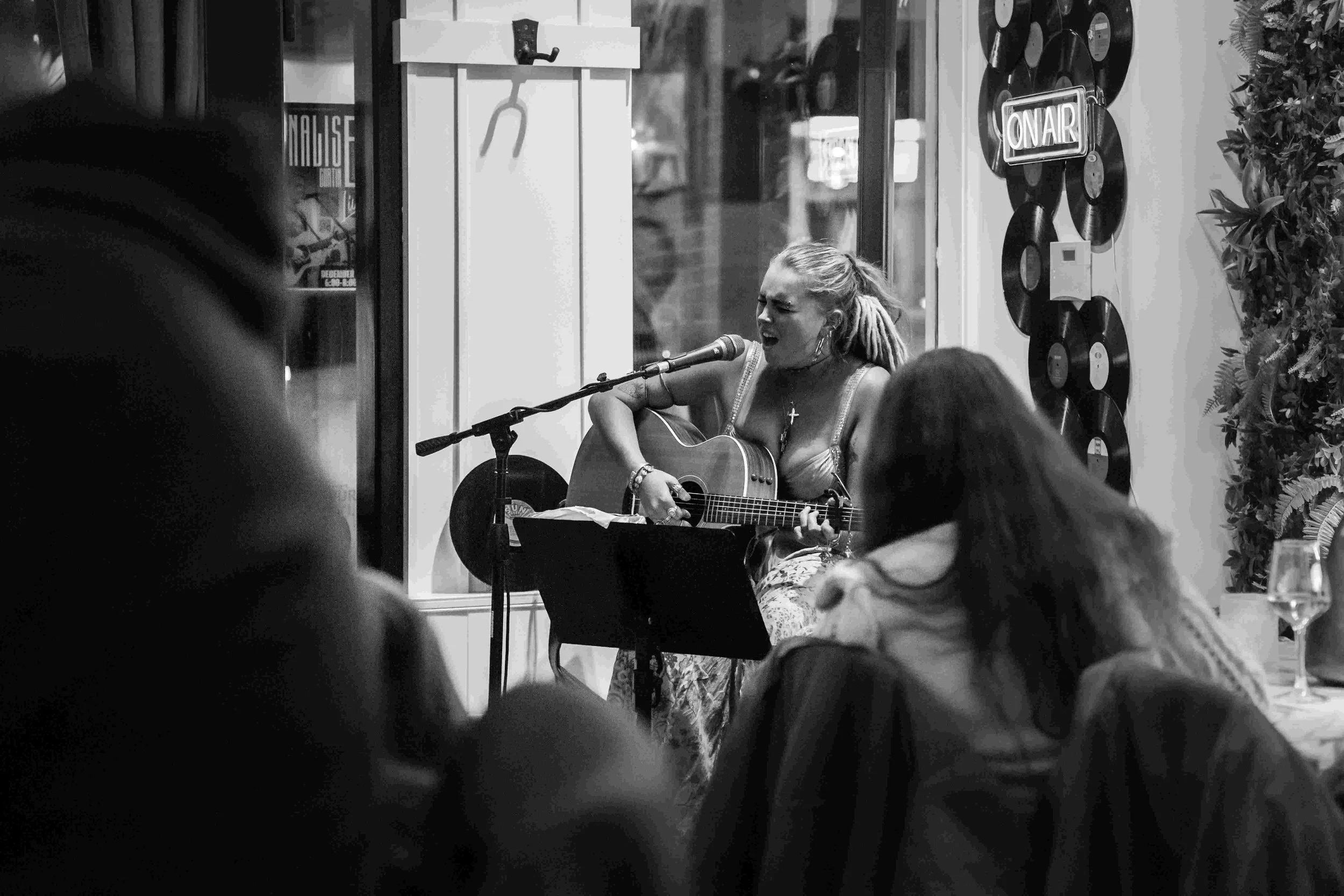 Elise Acoustic in an intimate wine bar setting at LoCali