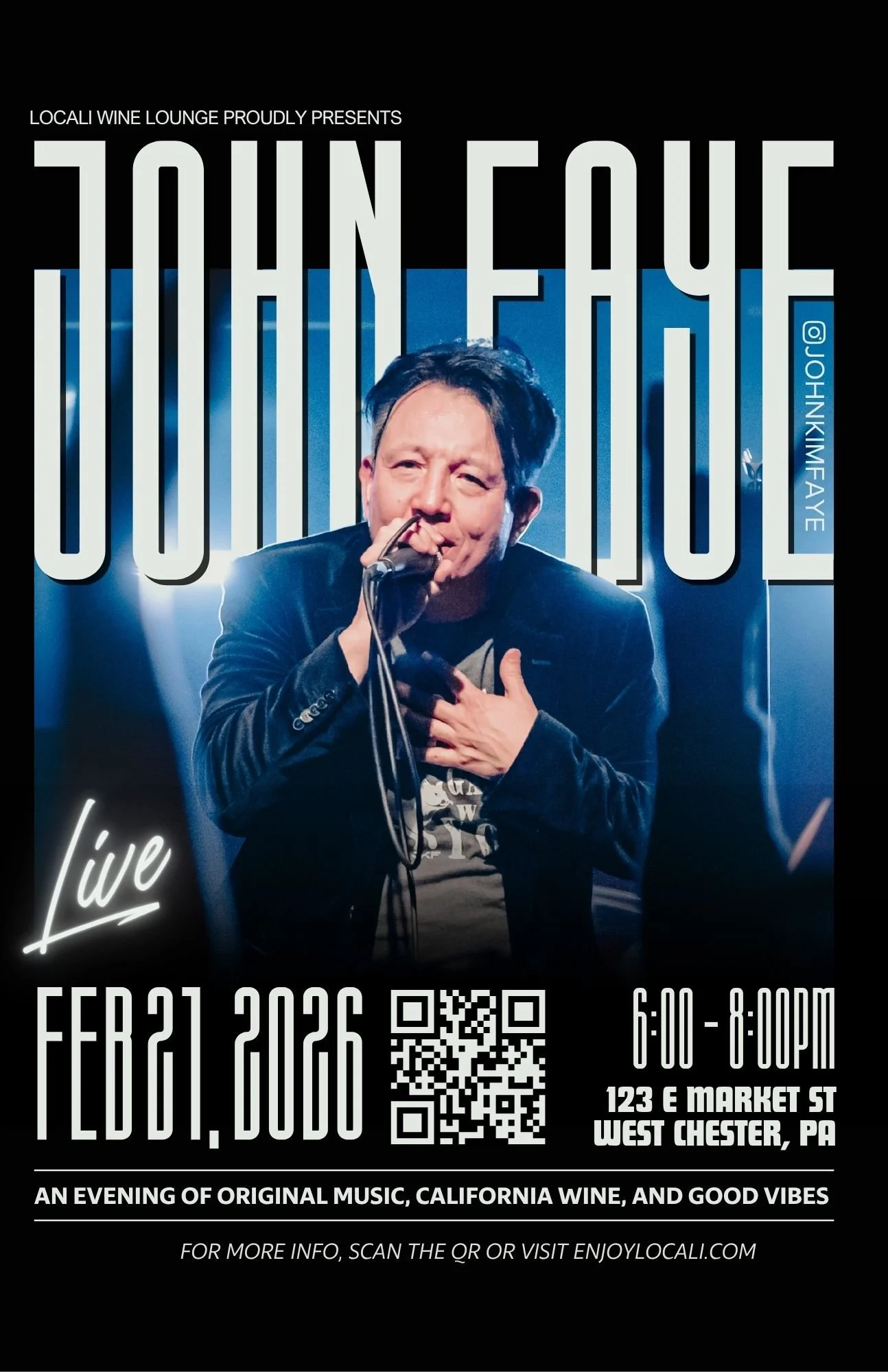 custom music poster promoting John Faye at LoCali