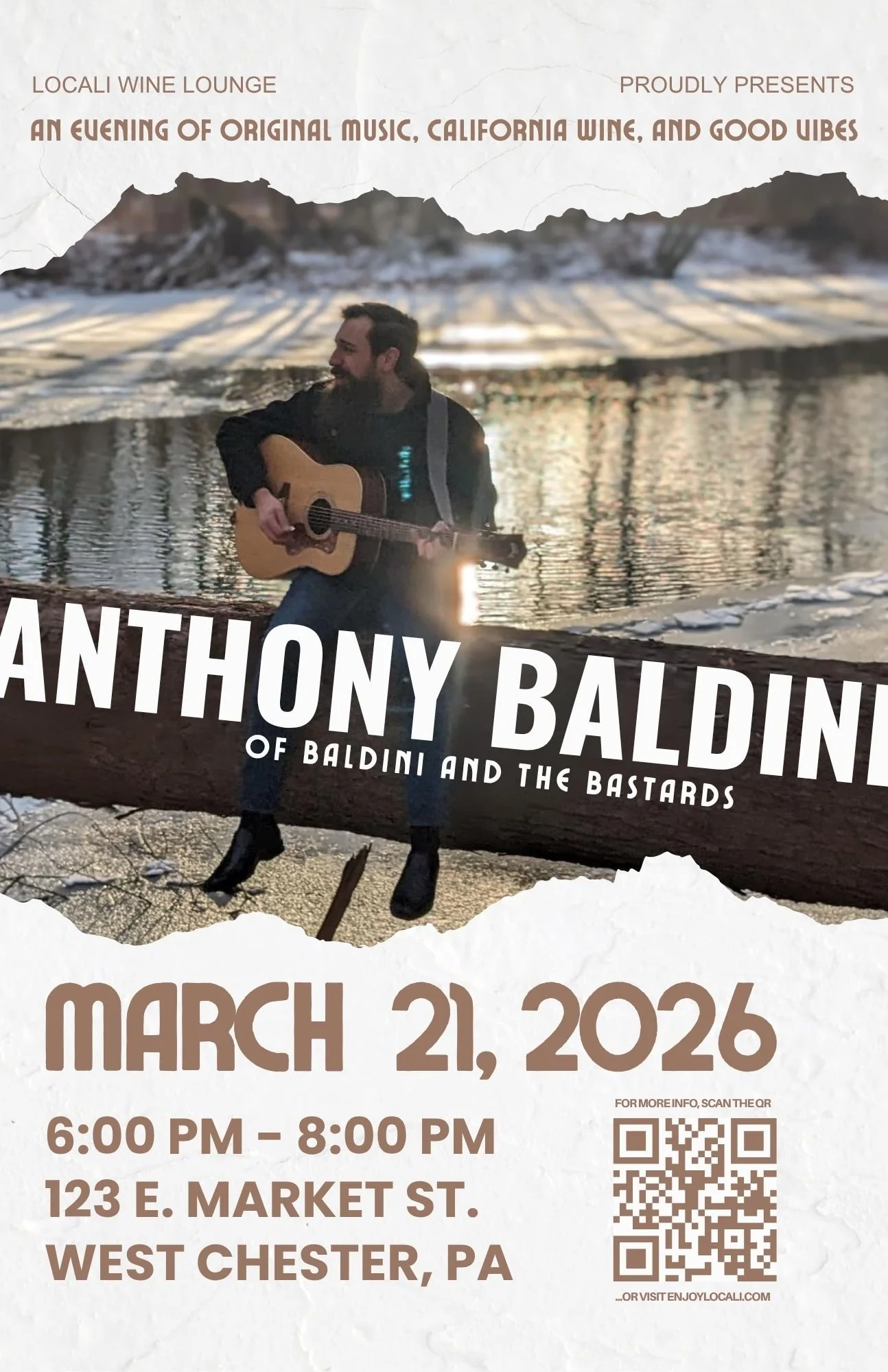 Custom poster of Anthony Baldini playing at LoCali