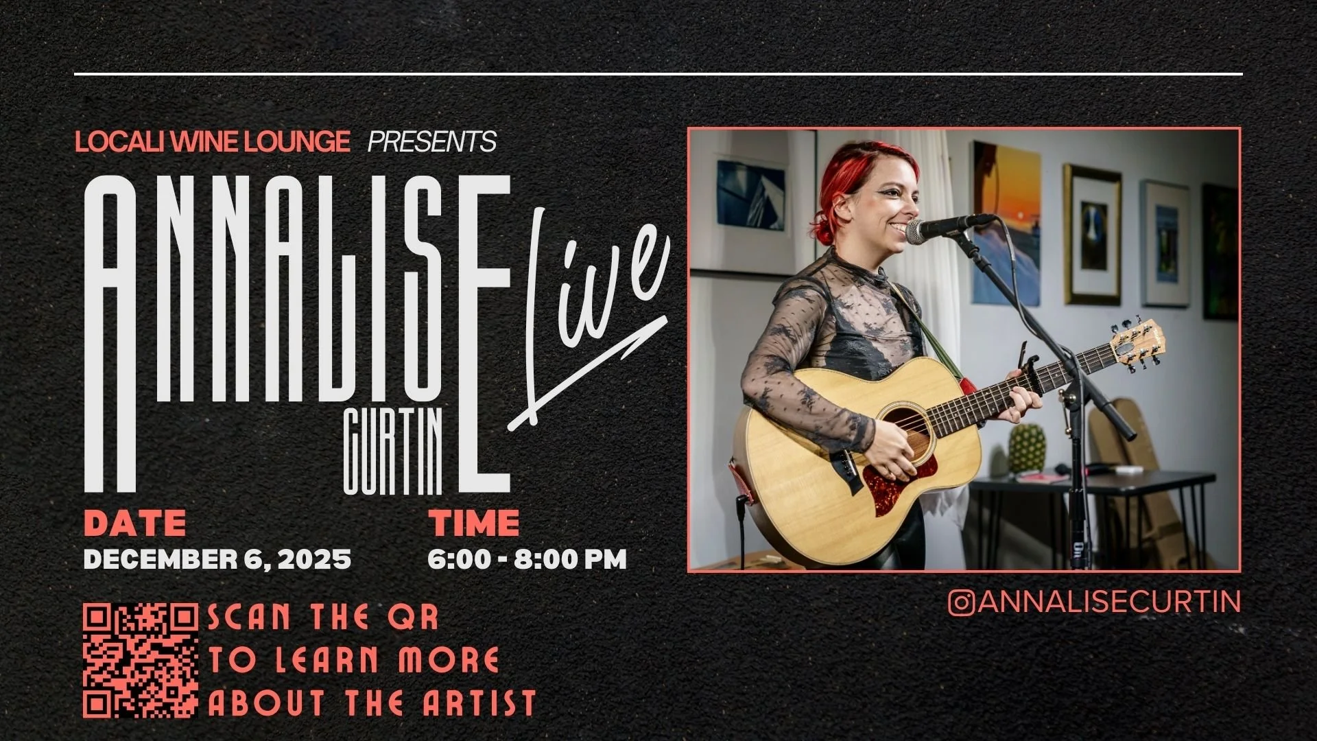 TV display for Annalise Curting playing LoCali live