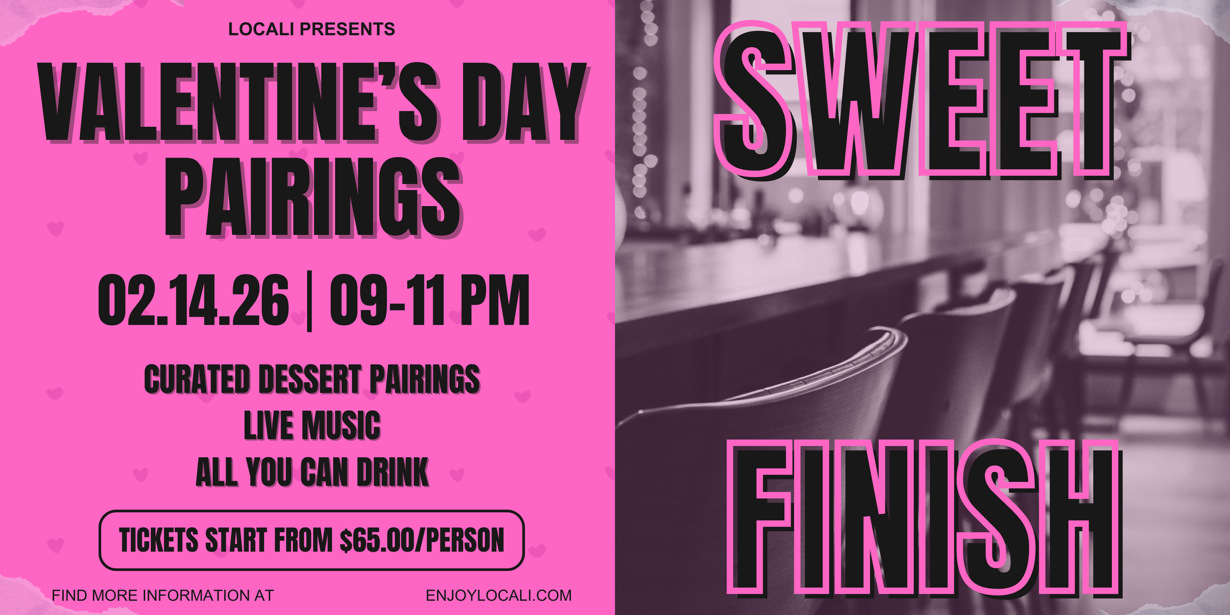 Valentine's Day Wine Pairing dessert event at LoCali