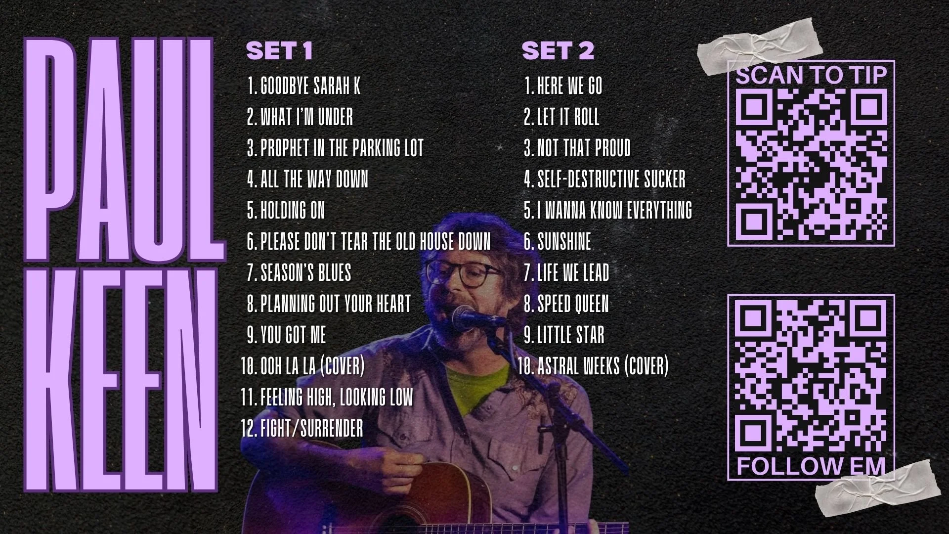 Song list Paul Keen performing at LoCali