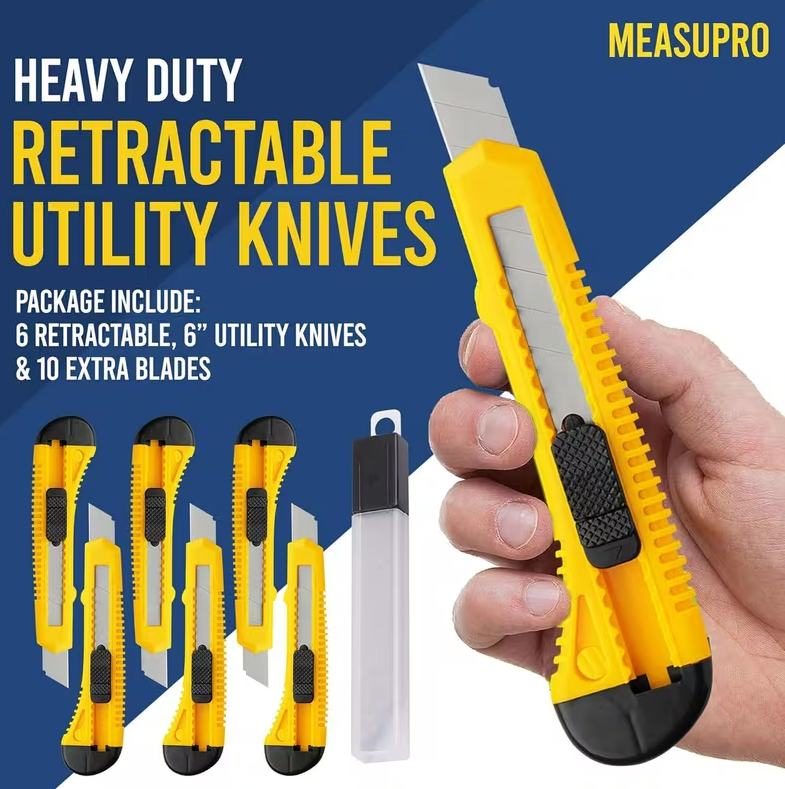 Box Cutter Set - 6 Box Cutters & 10 Blades