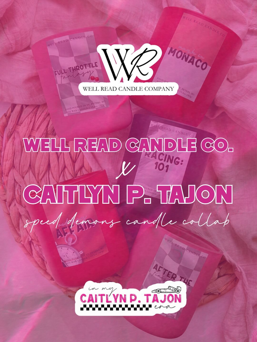 SPEED DEMONS CANDLE COLLAB 

@wellreadcandlecompany worked with @kindles_andcoffee and i to create a scent for each book of the speed demons that i am absolutely certain you will fall head over heels for!

and since all you feral grid gremlins SOLD M