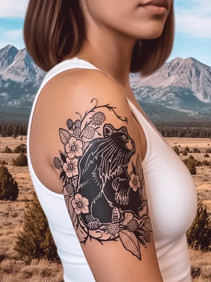 🐻 ADOPTABLE FLASH: The Blackberry Bear

Bringing a piece of the wild to life! This custom flash design blends the powerful spirit of the bear with the delicate, thorny beauty of the blackberry vine.

This piece is created in my own illustrative blac