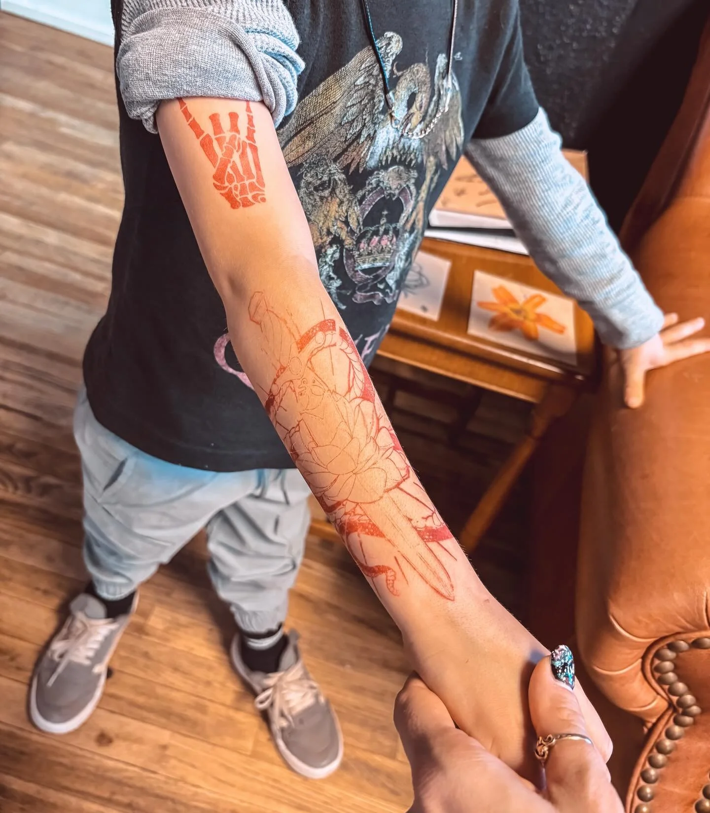 My little dude is rad&hellip;wanted a tattoo today and it needed to be &ldquo;Rock-a-Roll&rdquo; 😂 🤘

Dressed himself today and insisted on listening to Queen (After sounding it out on his shirt) and of course, his favorite song, &ldquo;We Built th