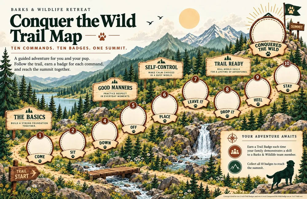 The fold-out Conquer the Wild Trail Map