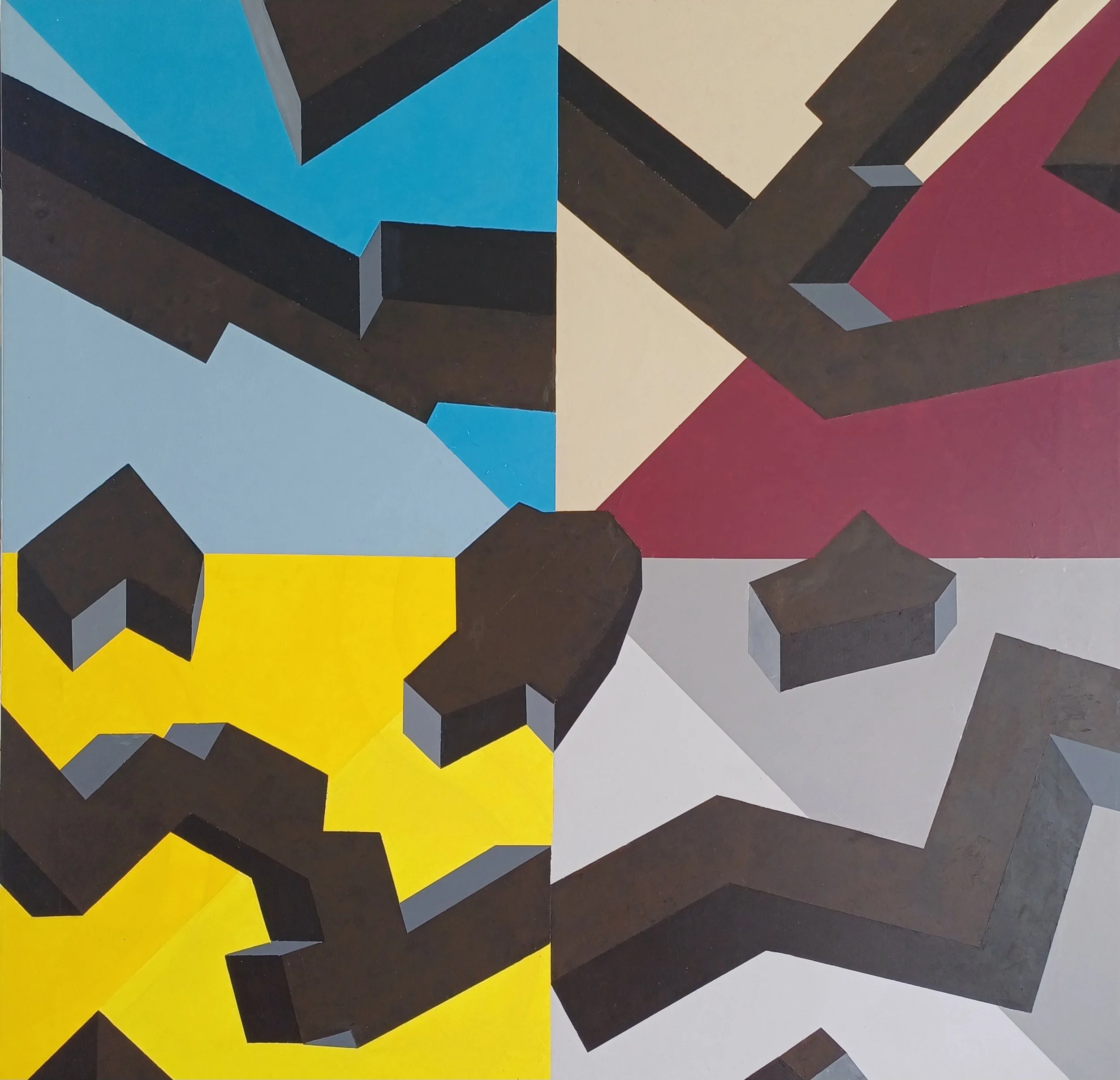 "Elements on 8. Colors" 2026, (100X100) - Acrylic on Canvas