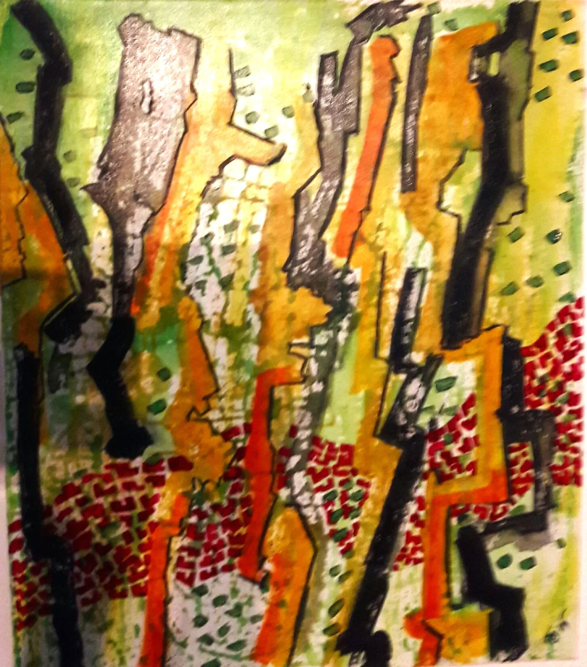 "Village" Nairobi 2015 (70X60) - Akryl på lærred. Privateje