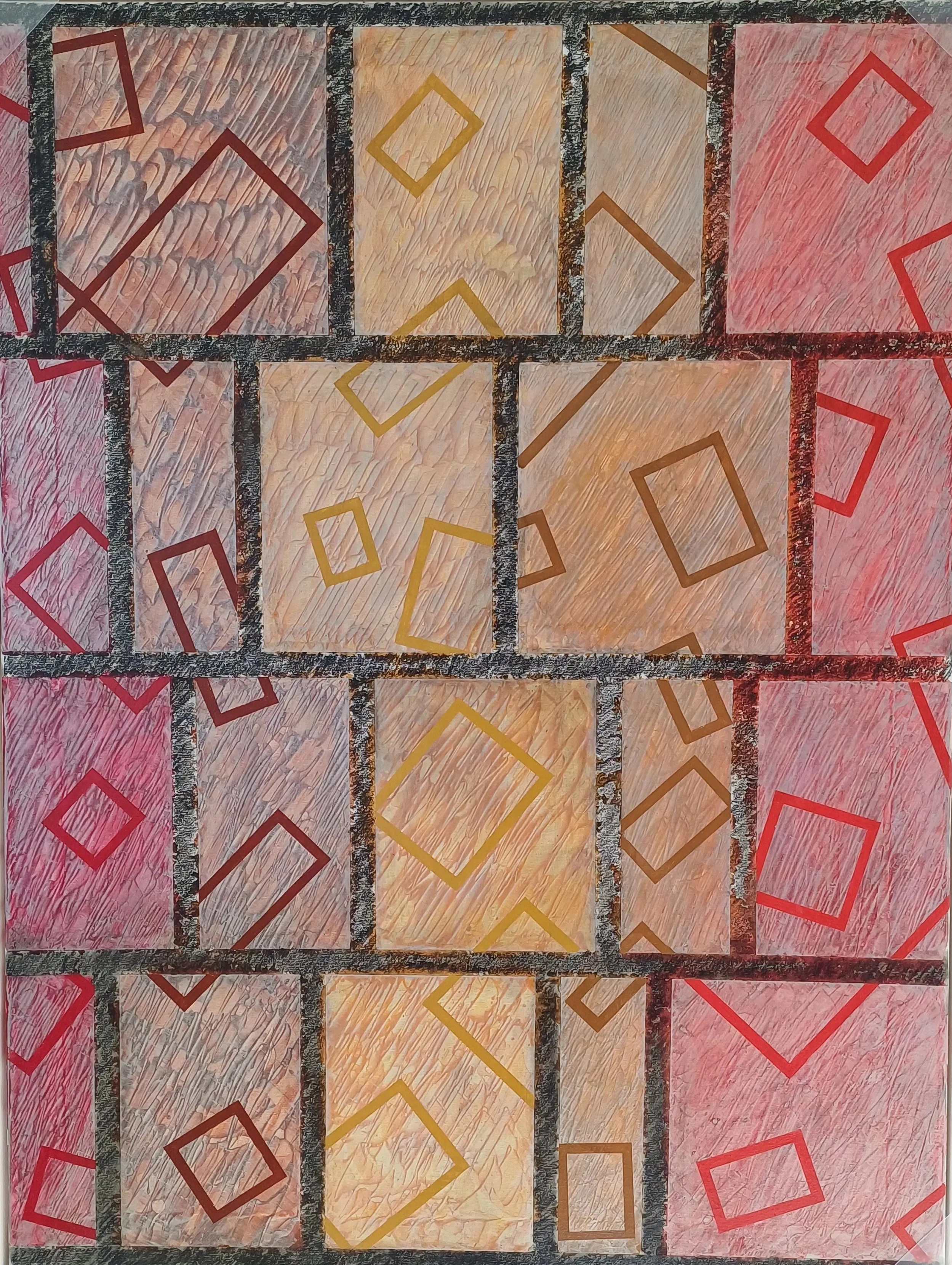 SOLD "Gammel Væg / Nye Rammer" 
2024 (120X90) - akryl på lærred