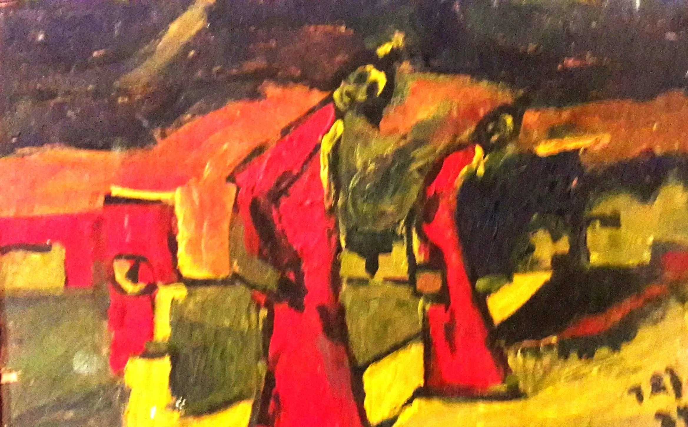 "To søstre" - 1974 (40X25) - Olie på plade