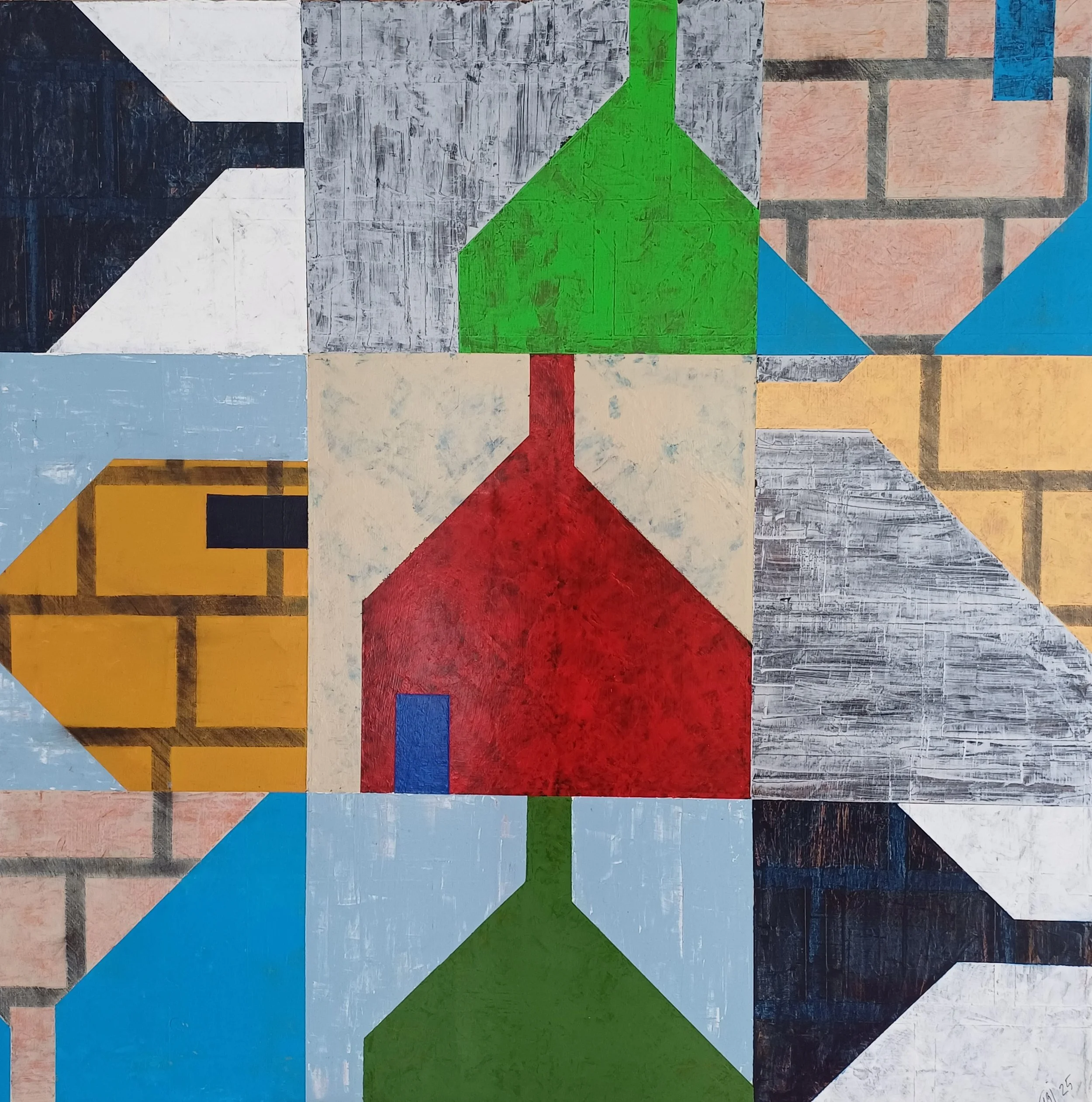 "Blue Door II" 2026 (100X100) - akryl på lærred