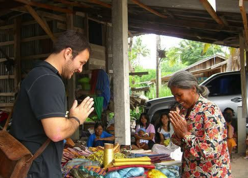 Steve Wanta offering a traditional greeting
