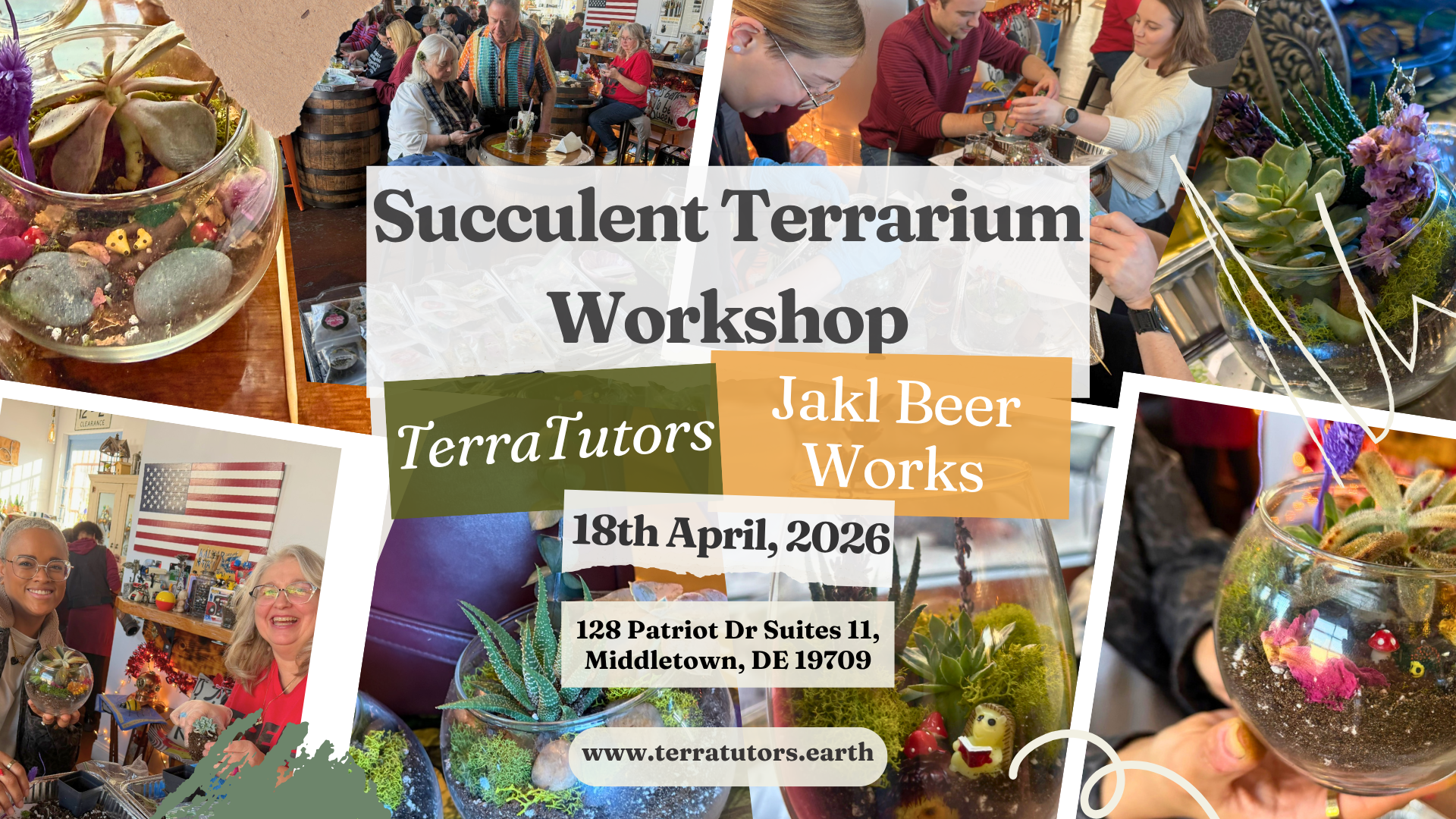 Jakl Beer Works Succulent Terrarium Workshops