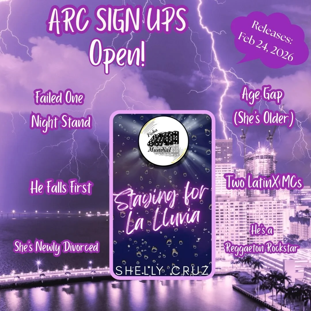 In case you missed it &hellip; ARC applications are officially OPEN for Staying for La Lluvia!

Reggaeton Rockstar 
Failed One Night Stand 
Age Gap (she&rsquo;s older)
She&rsquo;s a divorce&eacute;
Double LatinX leads

Do you love these tropes?!? The