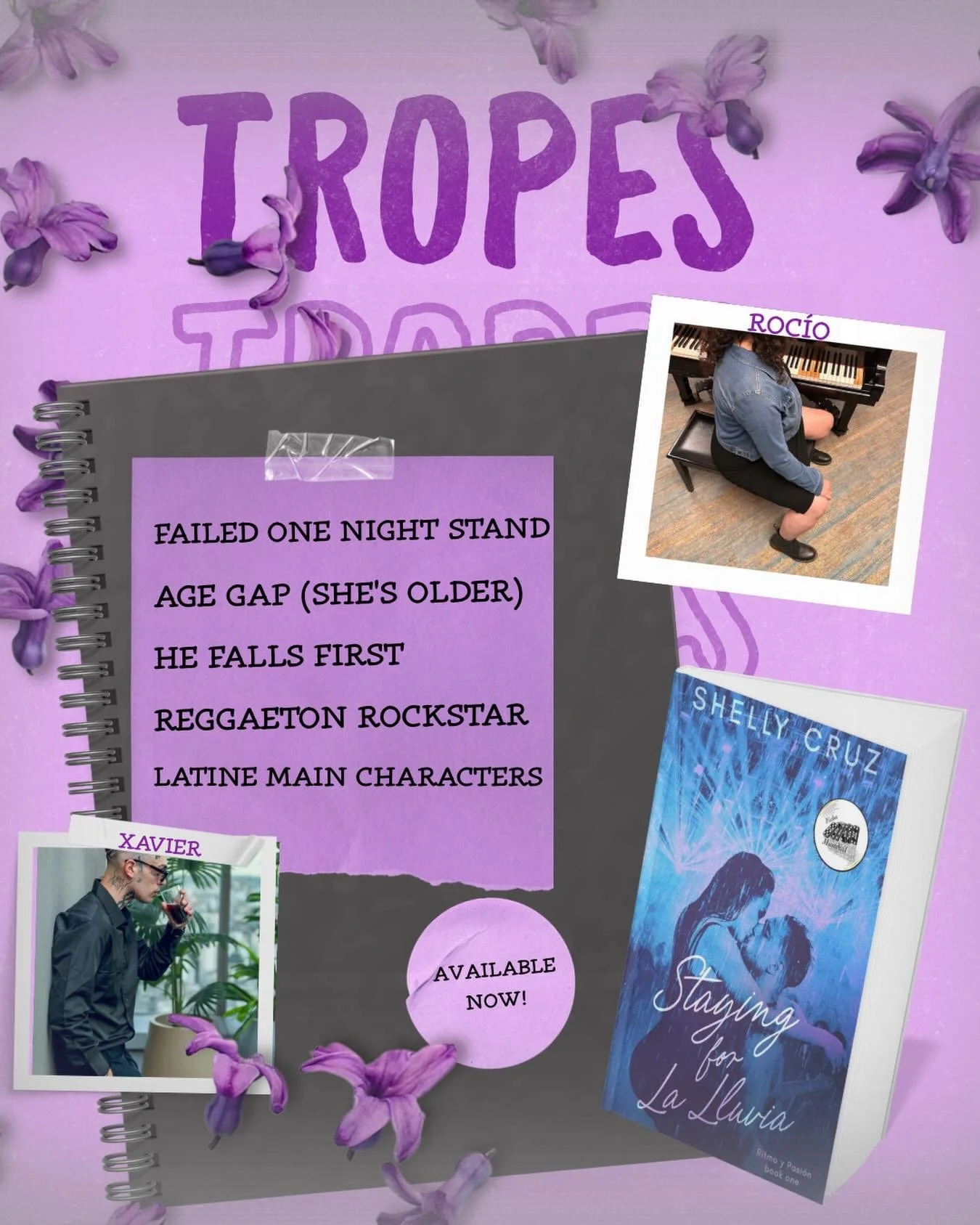 Which trope is your favorite?!?

FAILED ONE NIGHT STAND
AGE GAP (SHE&rsquo;S OLDER)
HE FALLS FIRST
REGGAETON ROCKSTAR
LATINE MAIN CHARACTERS

Add Staying for La Lluvia to
your TBR today!