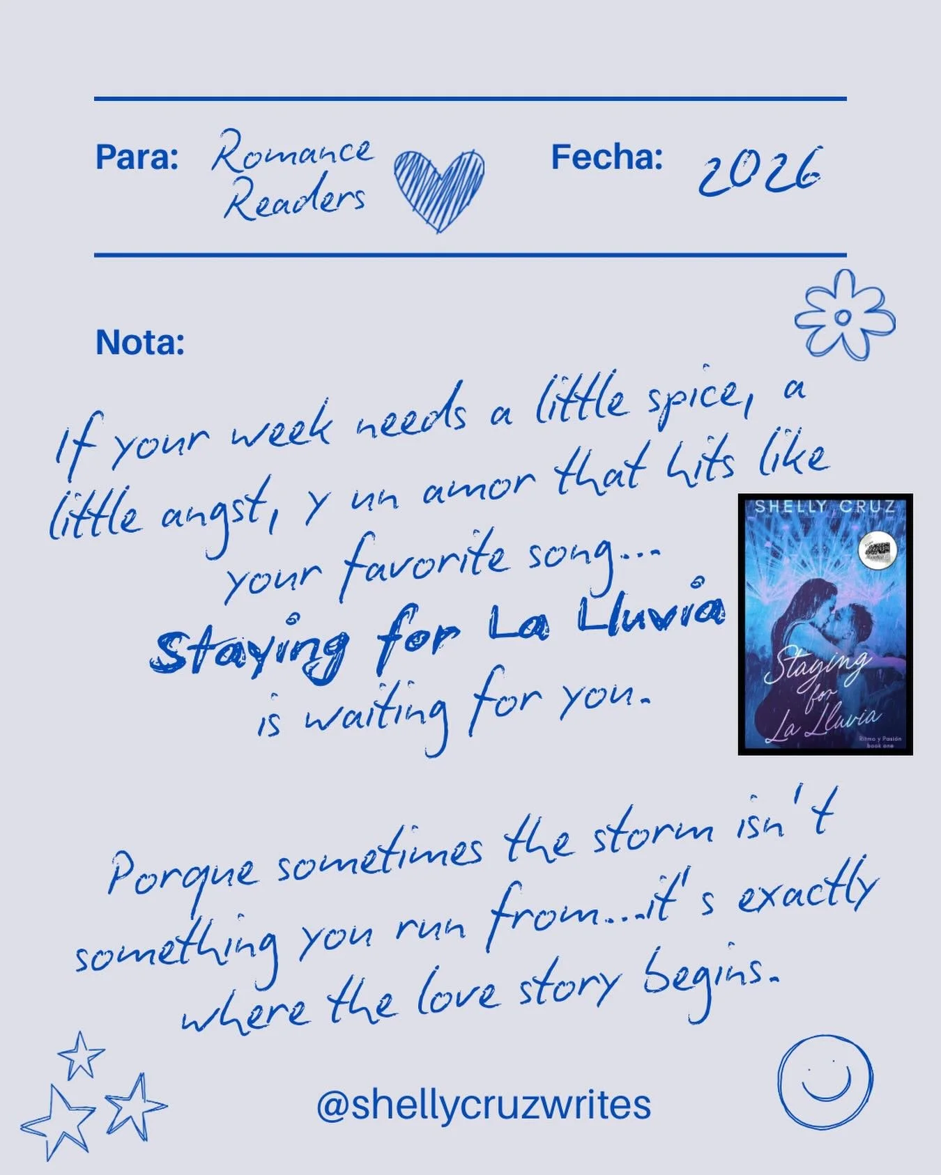 If your week needs a little spice, a little angst, y un amor that hits like your favorite song&hellip;Staying for La Lluvia is waiting for you.

Porque sometimes the storm isn&rsquo;t something you run from&hellip;it&rsquo;s exactly where the love st