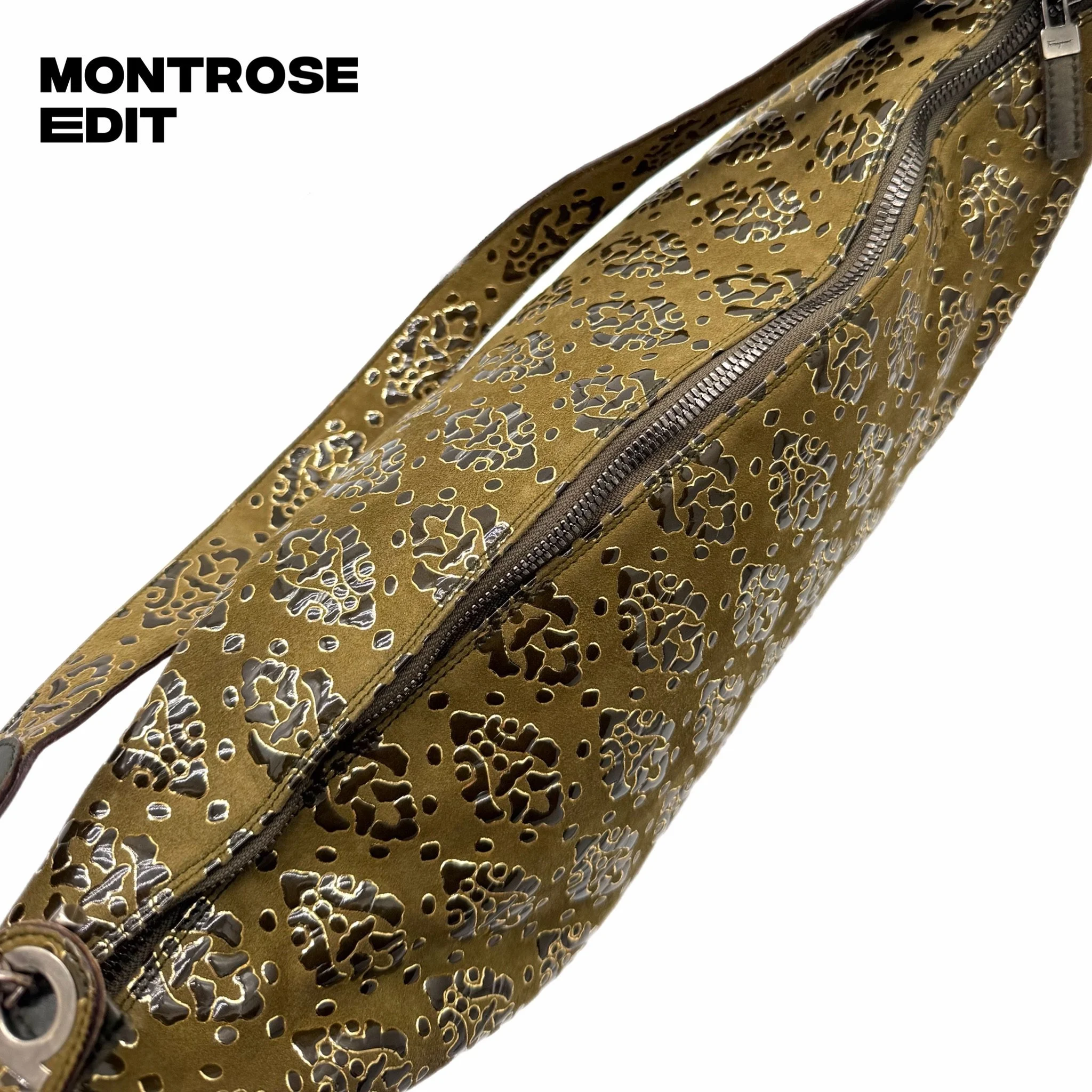 Salvatore Ferragamo Floral Suede Hobo Shoulder Bag, image 8
