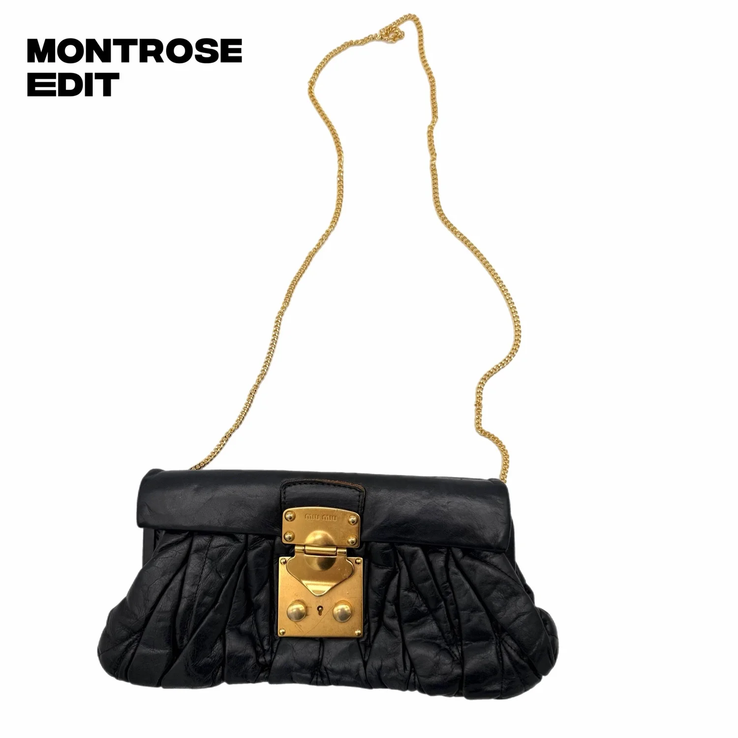 Miu Miu Vintage Matelassé Leather Clutch Bag