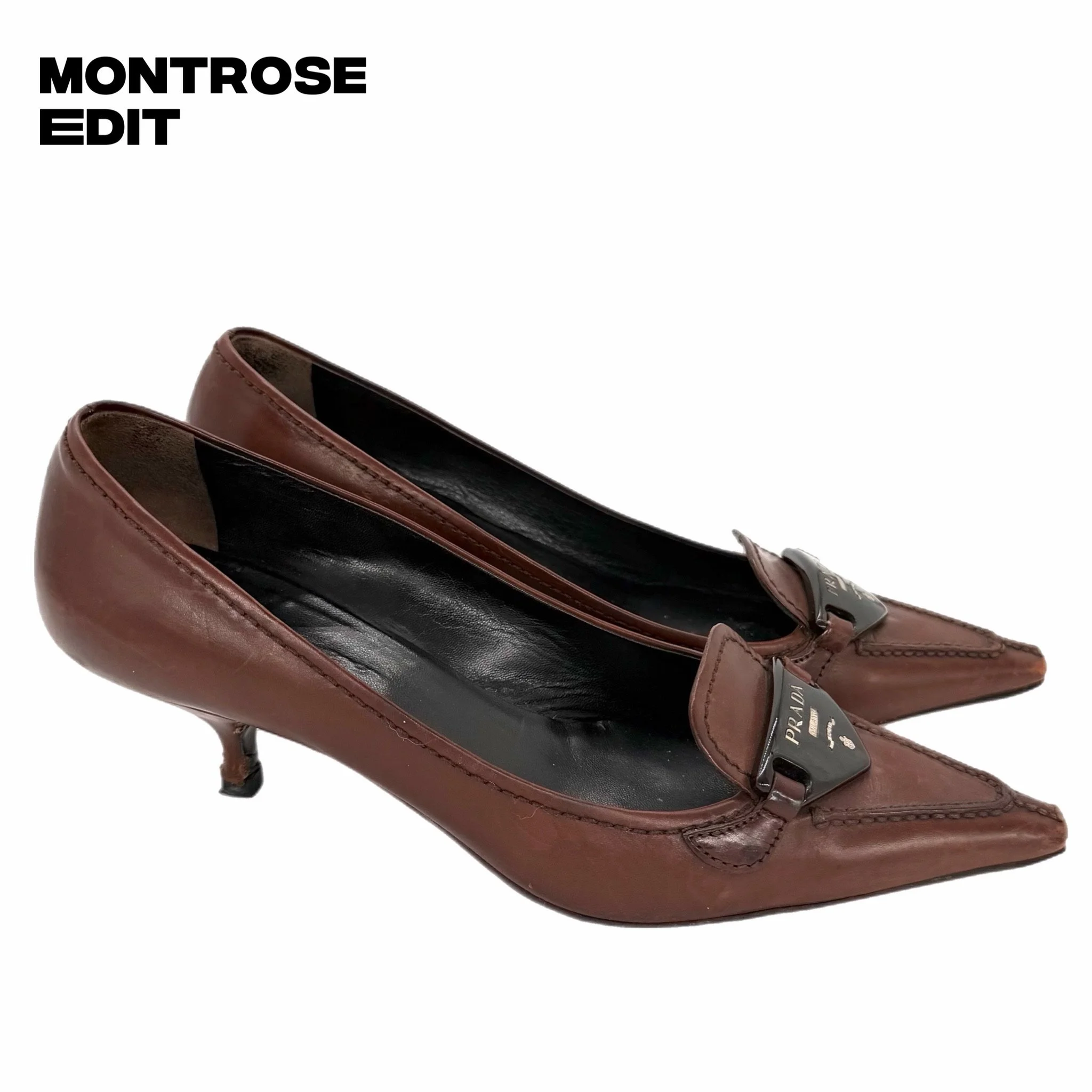 Prada Leather Kitten Heels