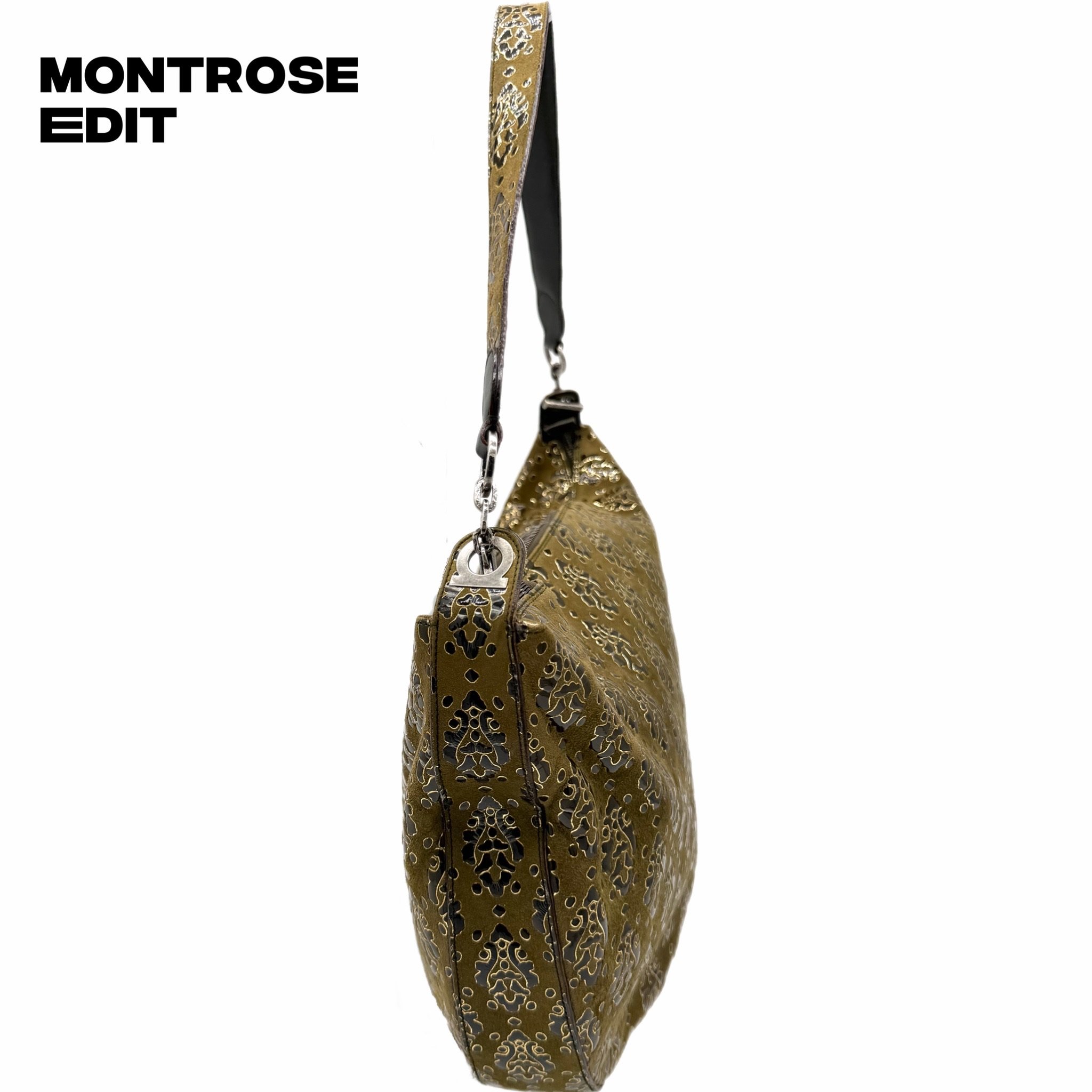 Salvatore Ferragamo Floral Suede Hobo Shoulder Bag, image 3