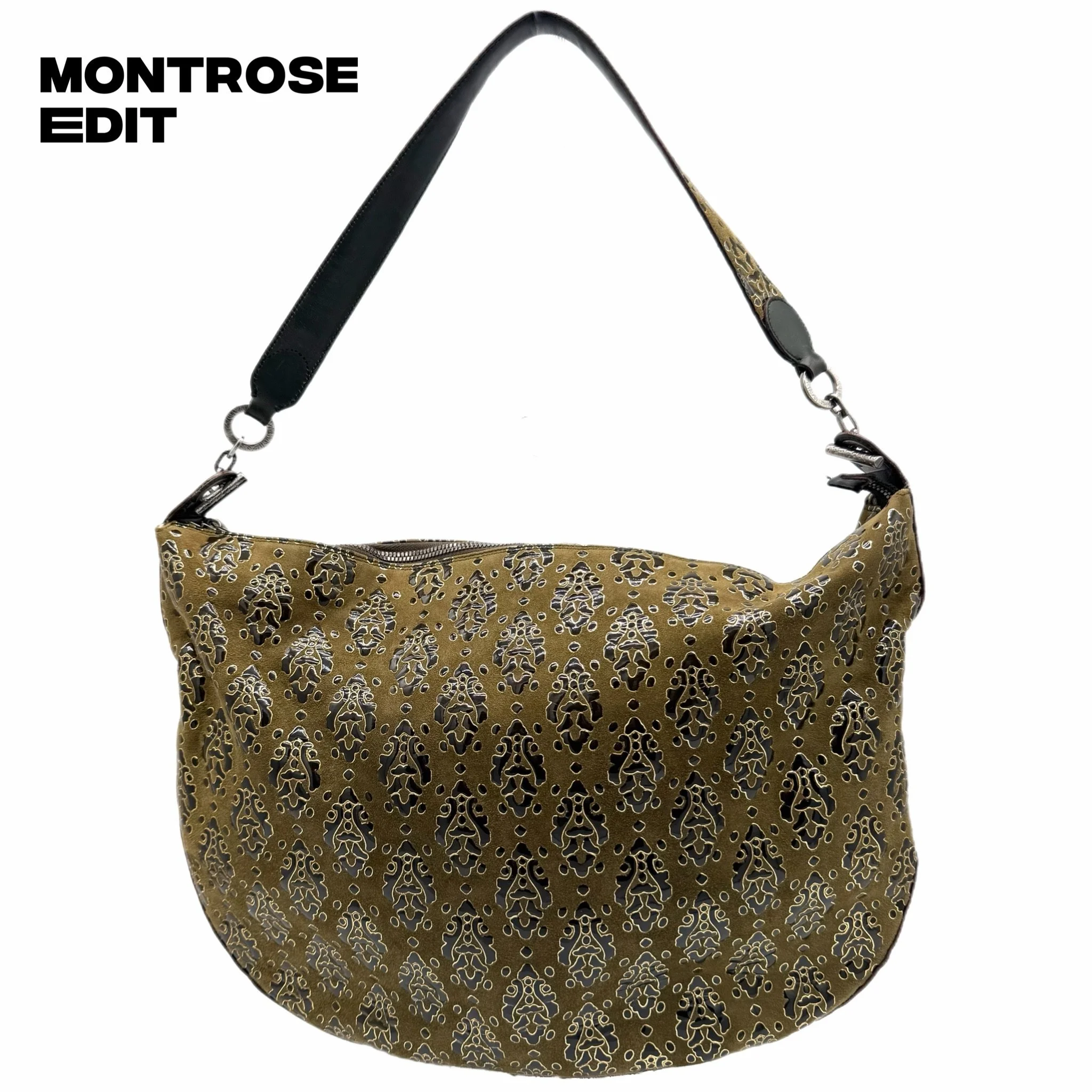 Salvatore Ferragamo Floral Suede Hobo Shoulder Bag, image 2