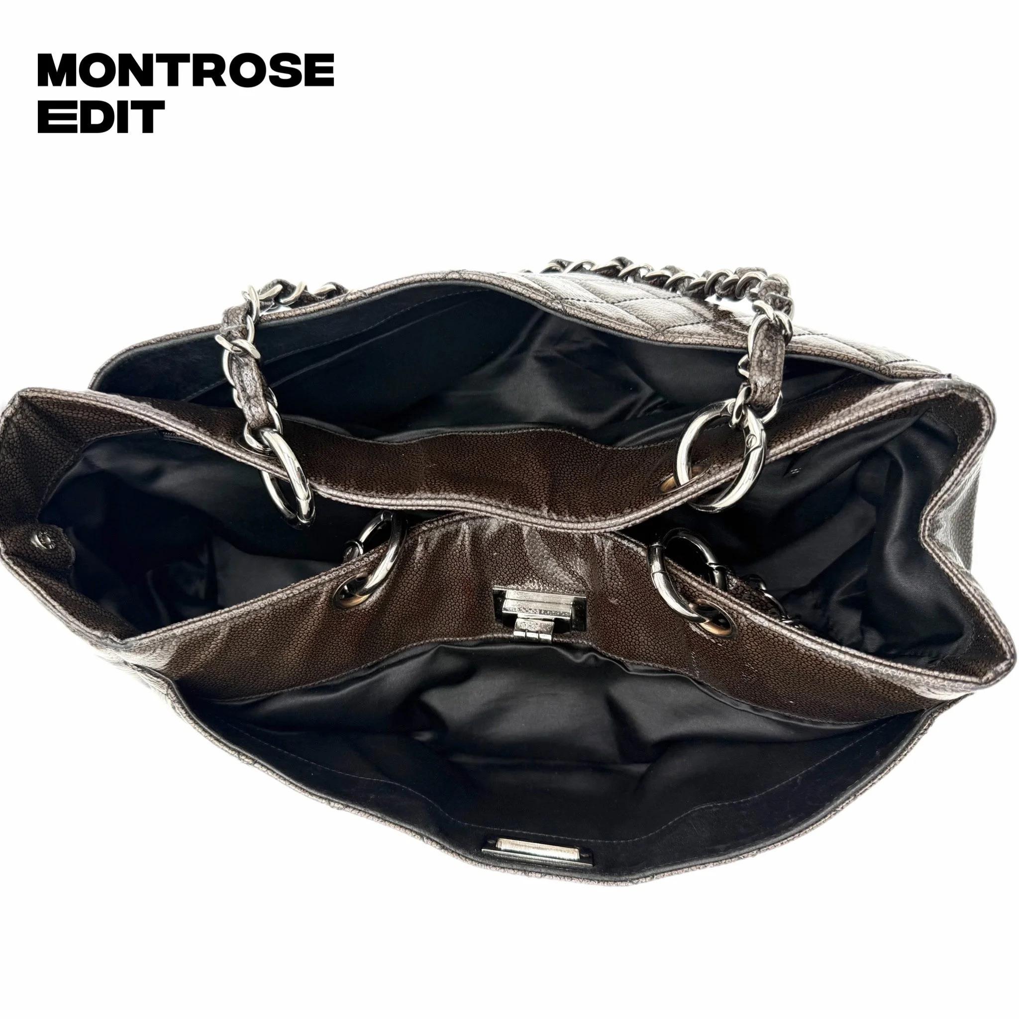 Chanel Quilted Patent Leather Chain Tote, image 9