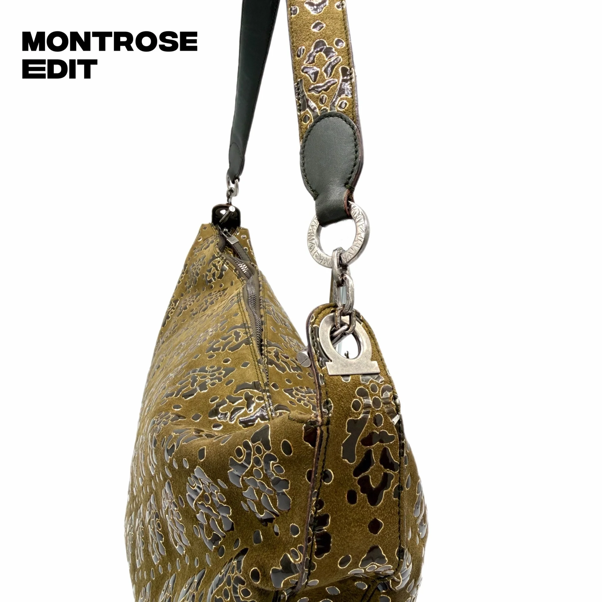 Salvatore Ferragamo Floral Suede Hobo Shoulder Bag, image 4