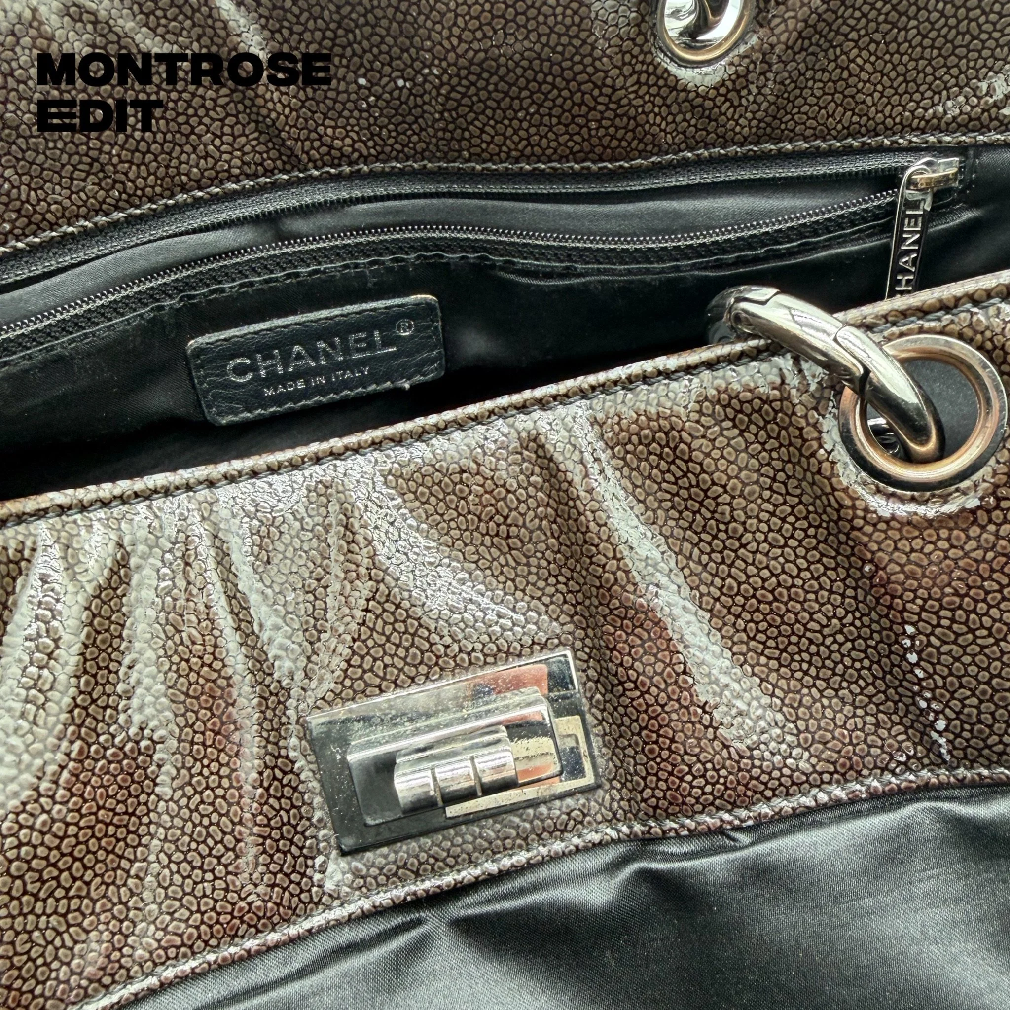 Chanel Quilted Patent Leather Chain Tote, image 10
