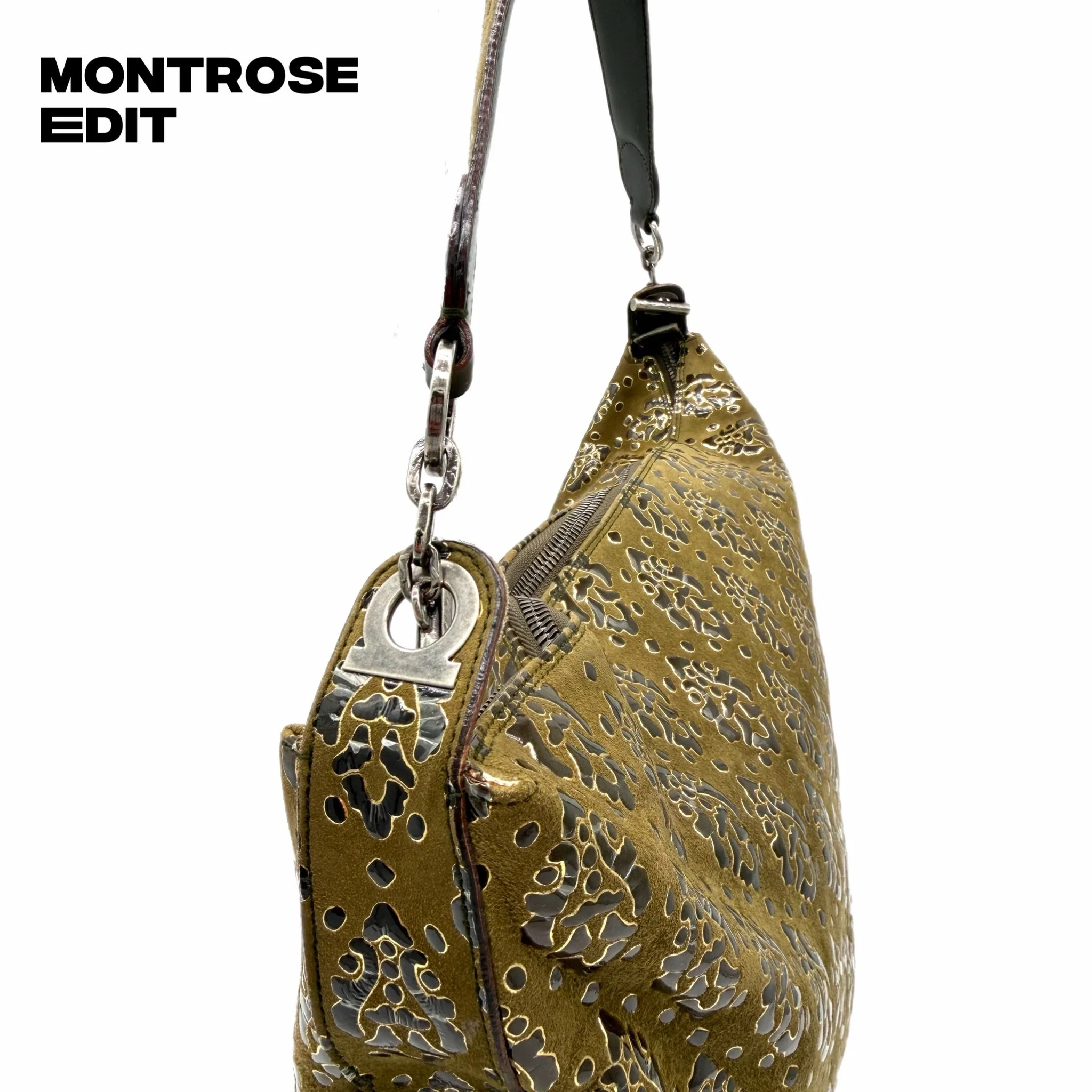 Salvatore Ferragamo Floral Suede Hobo Shoulder Bag, image 6