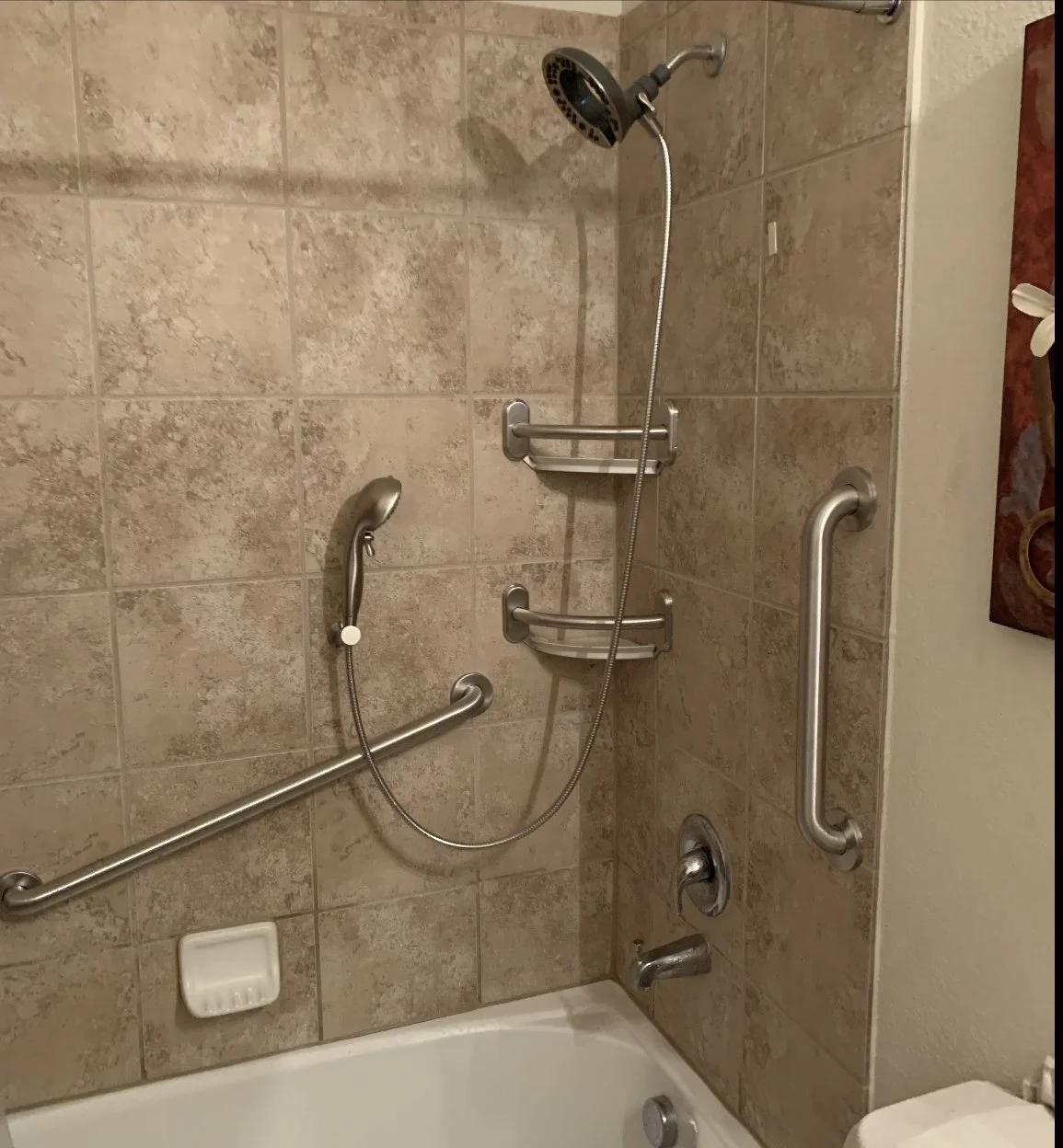 Grab bars and installations done today.