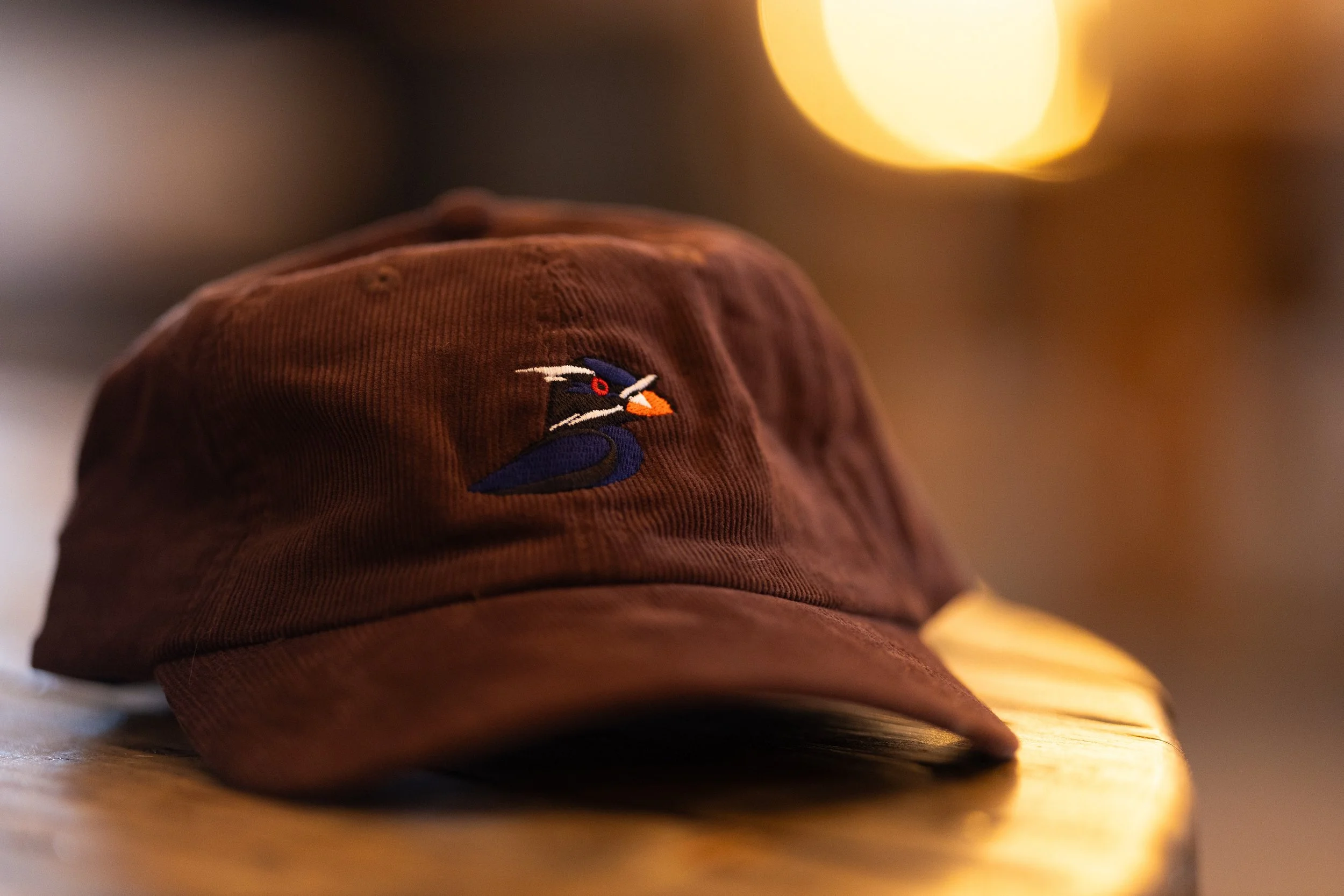 AUK YEAH - Rhinoceros Auklet Embroidered Vintage corduroy cap