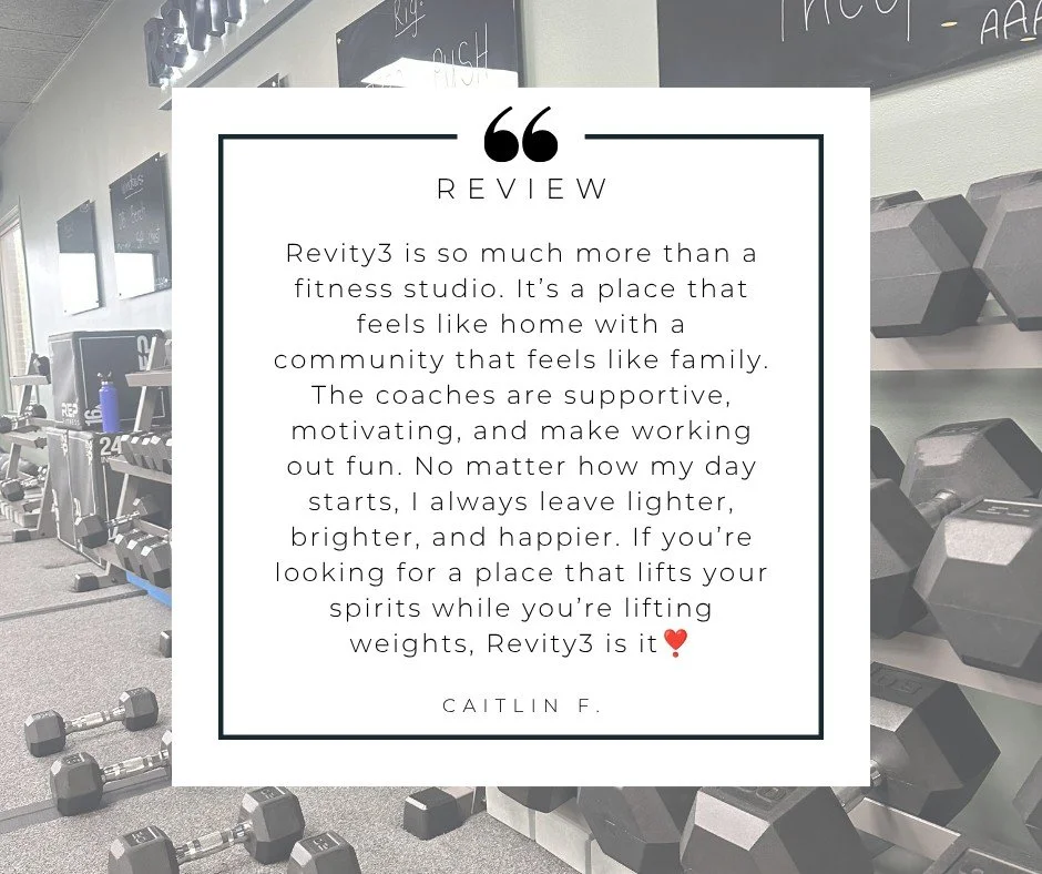 "Revity3 is so much more than a fitness studio. It&rsquo;s a place that feels like home with a community that feels like family. The coaches are supportive, motivating, and make working out fun. No matter how my day starts, I always leave lighte
