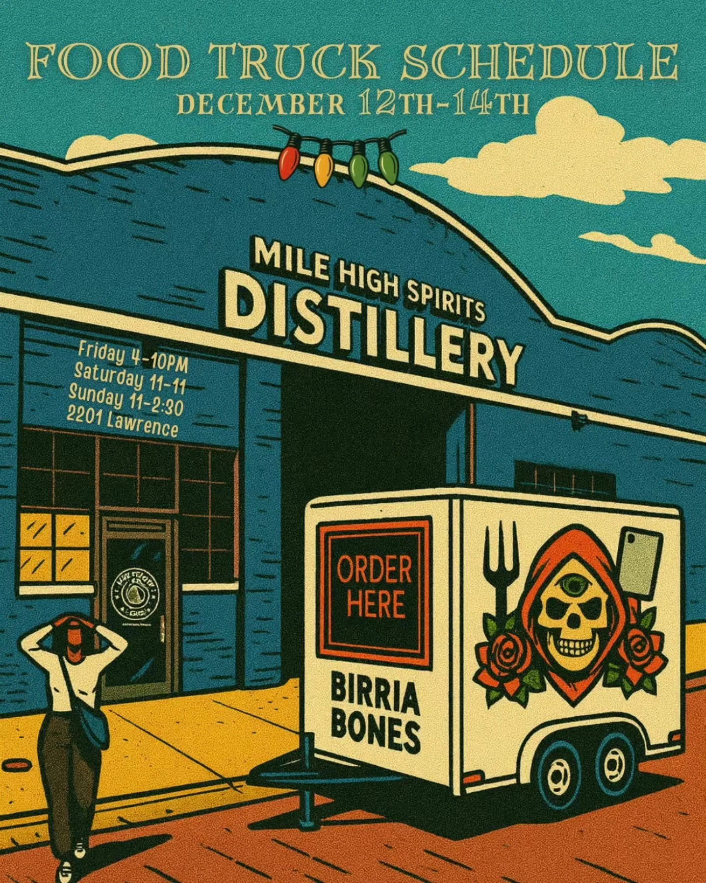 Swingin&rsquo; into the holiday weekend at Mile High Spirits in the heart of the Ballpark neighborhood! 🎉🔥
We&rsquo;re posted up and ready to bring the flavor + the fun all weekend long&hellip;

FRIDAY: 4&ndash;10 PM (2201 Lawrence)
SATURDAY: 11&nd