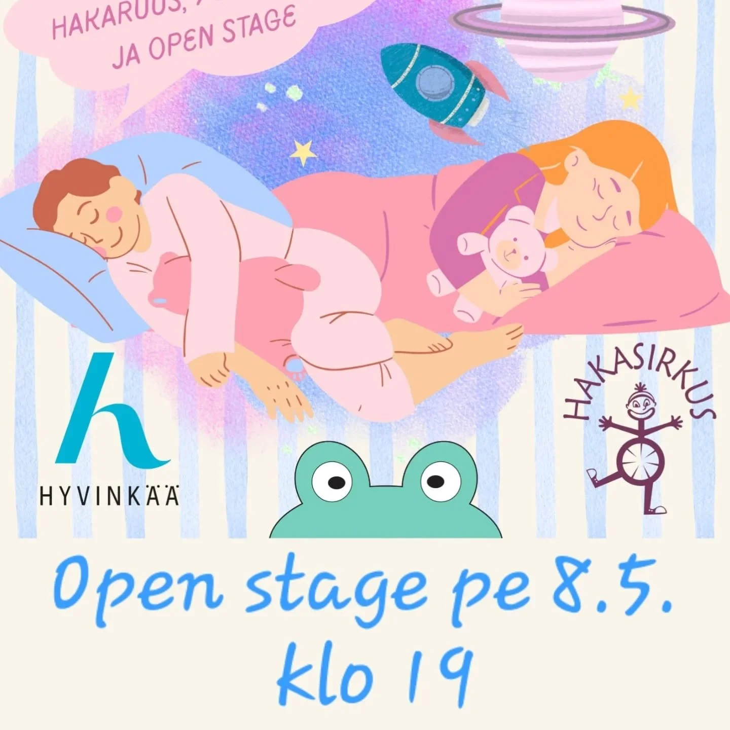 Open Stagen esiintyjien esittely jatkuu. Tervetuloa viihtym&auml;&auml;n Open stagelle perjantaina 8.5. klo 19. Lippuja voi ostaa lippuagentista tai ovelta. (Muut Hakafestarin&auml;yt&ouml;kset on loppuunmyyty). 

Emilia, Siiri ja Iida tuovat t&auml;