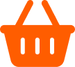 Orange shopping basket icon