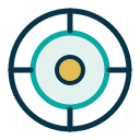 Target with crosshair aiming at the bullseye