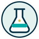 A laboratory flask with a liquid inside