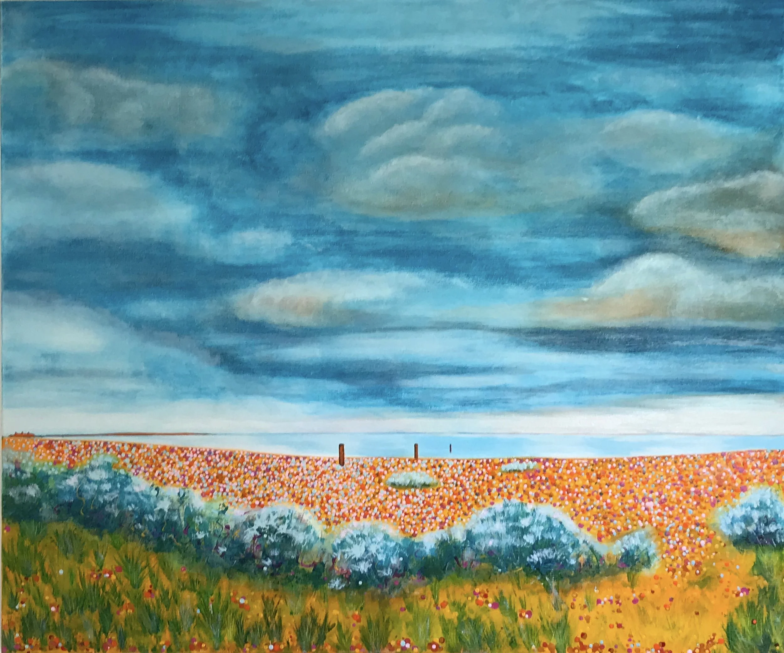 Stormy Skies with Sea Kale, Sandwich (2018)
Oil on Linen, 120 x 100 cm
(Commission)