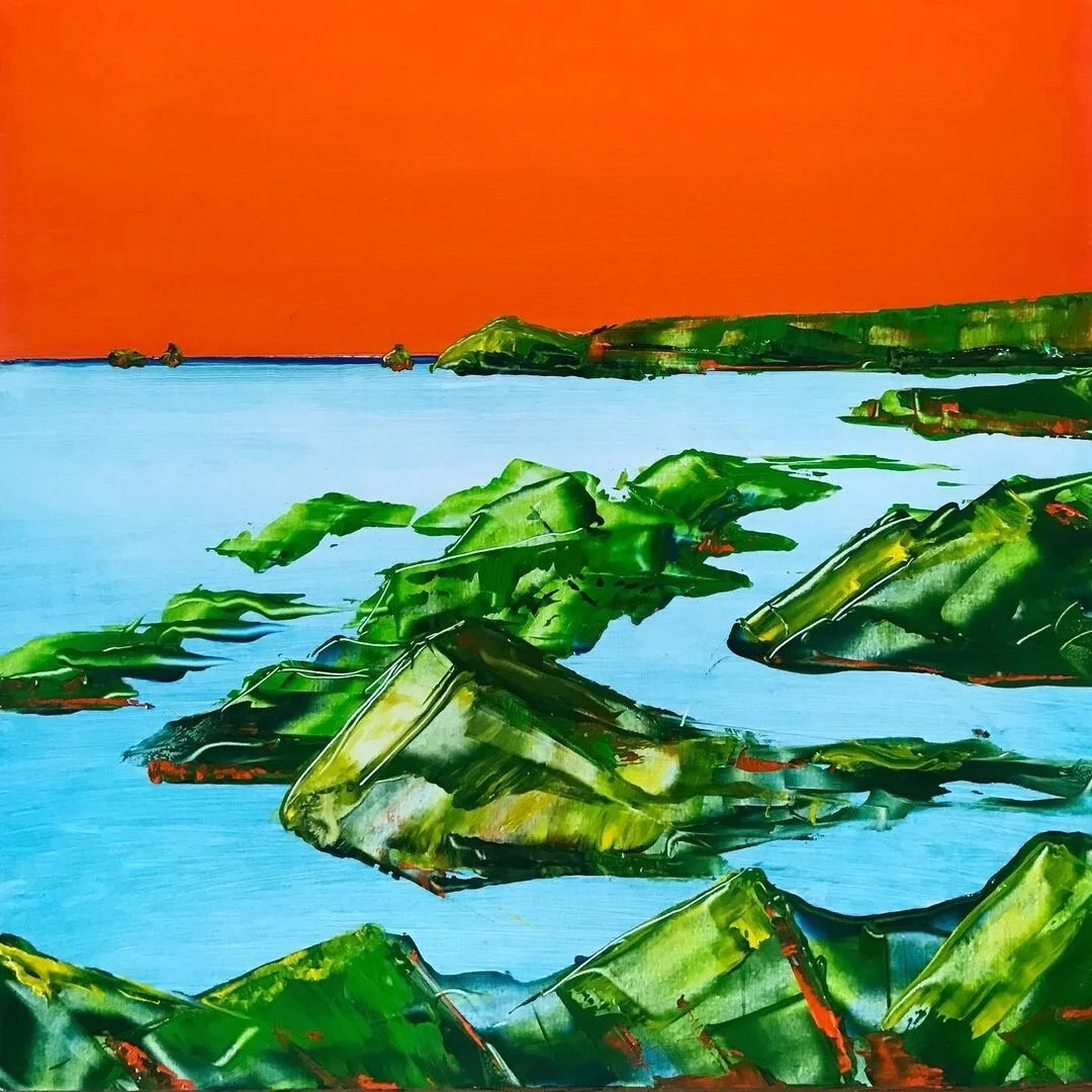 Coastal scene in oil paint